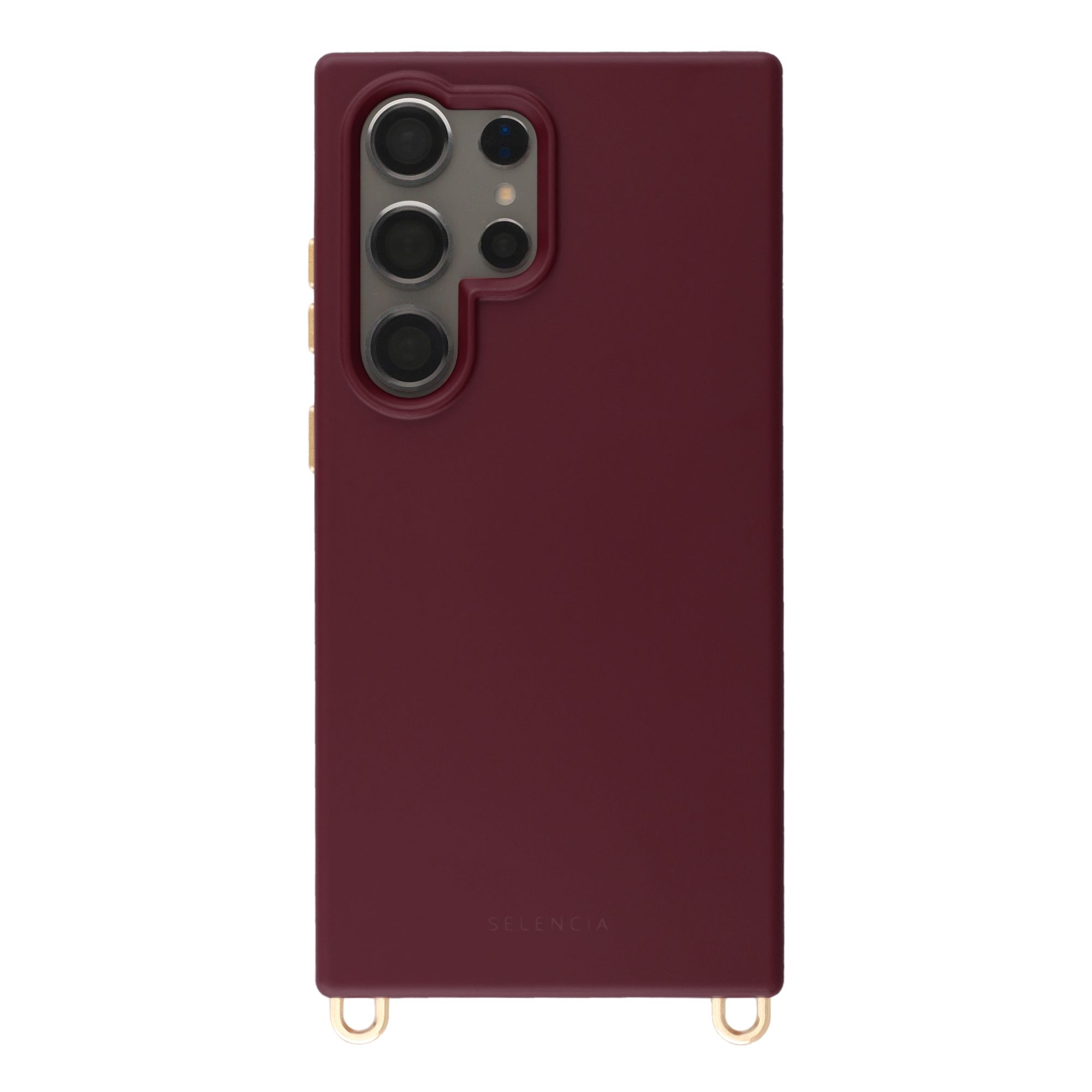 Selencia Rivièra MagSafe Backcover met afneembare haakjes voor de Samsung Galaxy S24 Ultra - Bold Burgundy