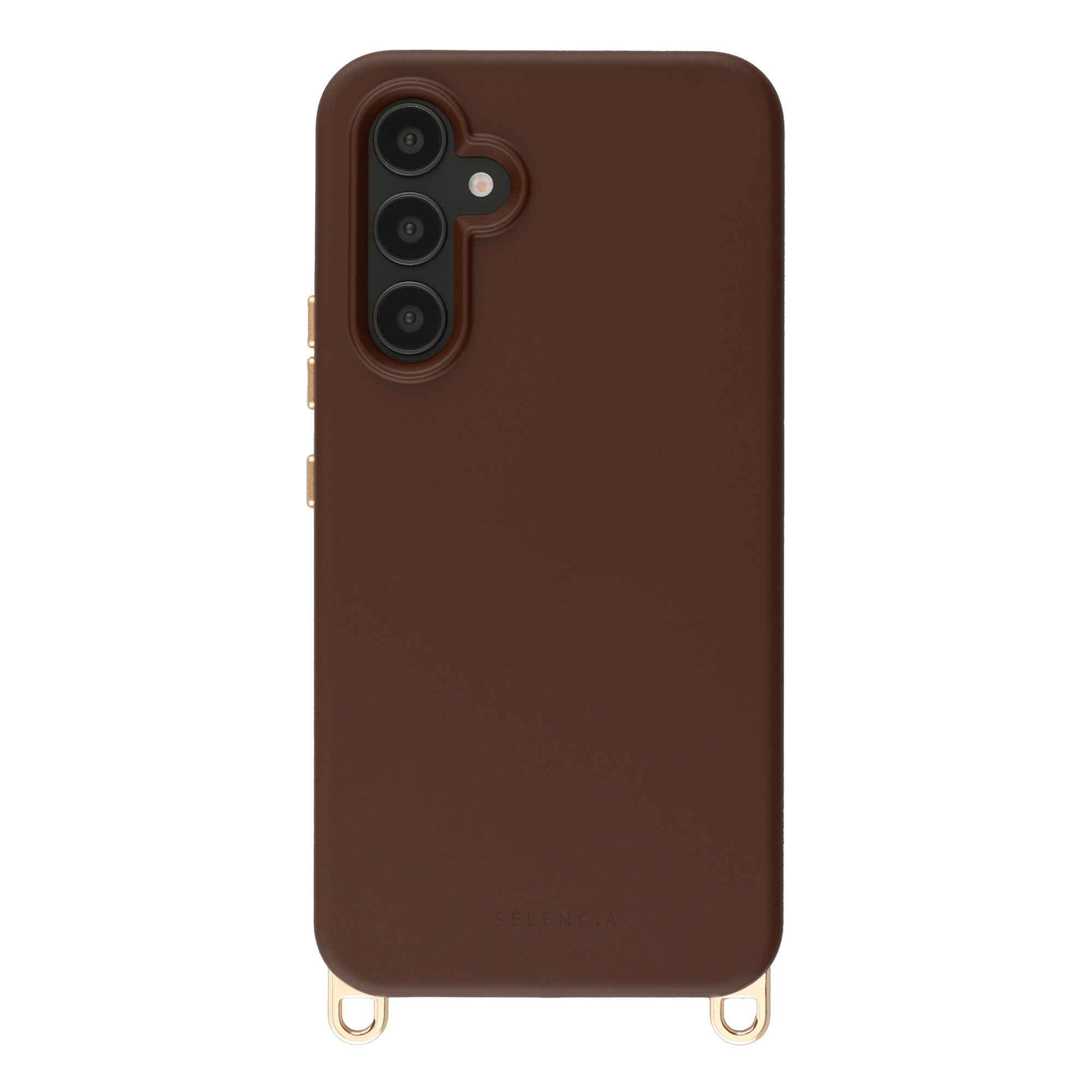 Selencia Rivièra MagSafe Backcover met afneembare haakjes voor de Samsung Galaxy A54 (5G) - Choco Brown