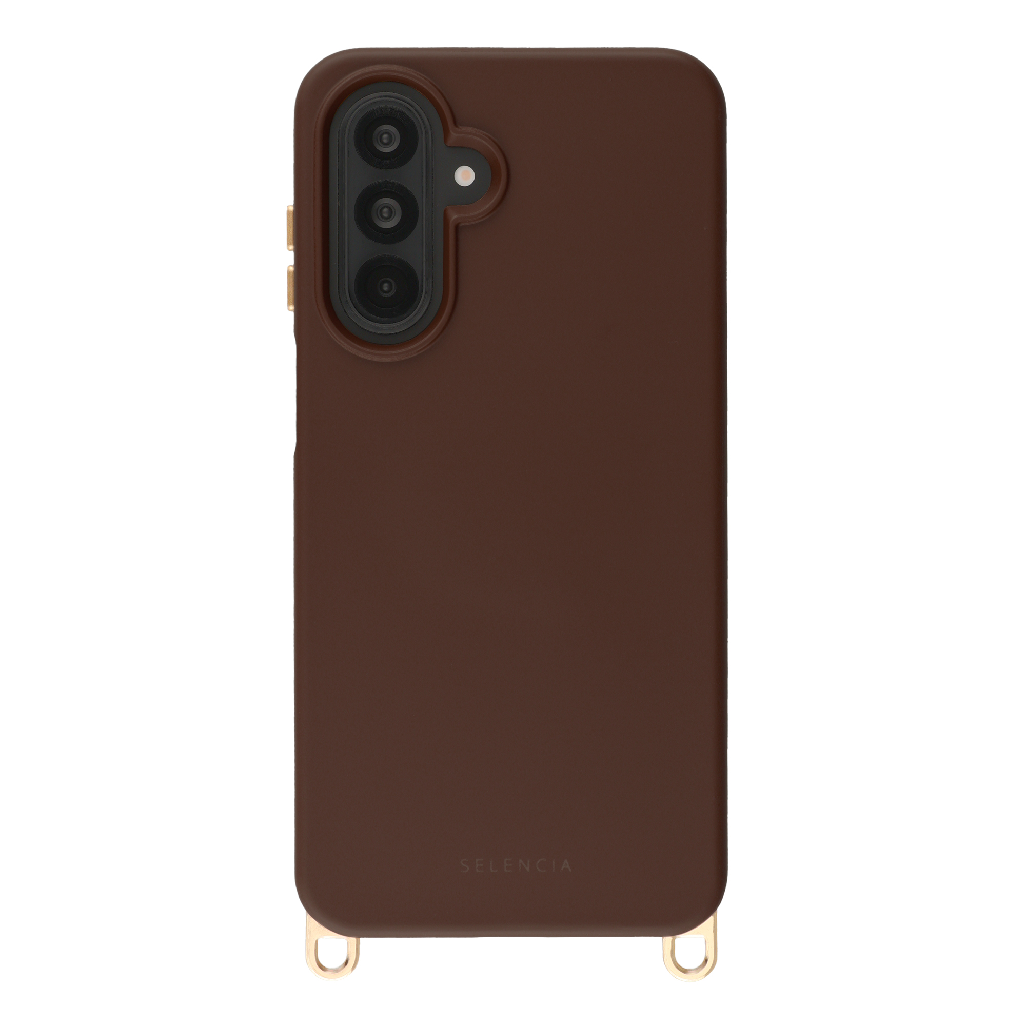 Selencia Rivièra MagSafe Backcover met afneembare haakjes voor de Samsung Galaxy A17 (5G) / (4G) - Choco Brown