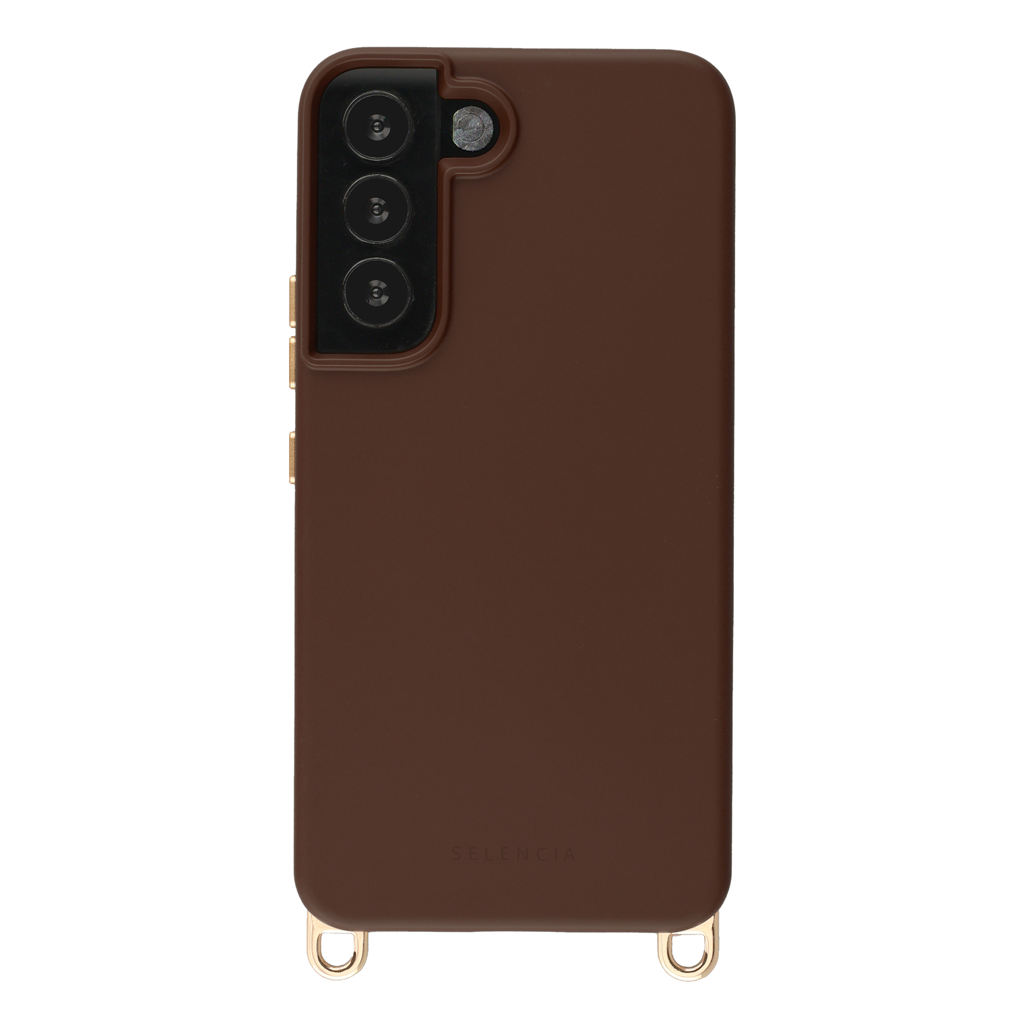 Selencia Rivièra MagSafe Backcover met afneembare haakjes voor de Samsung Galaxy S22 - Choco Brown