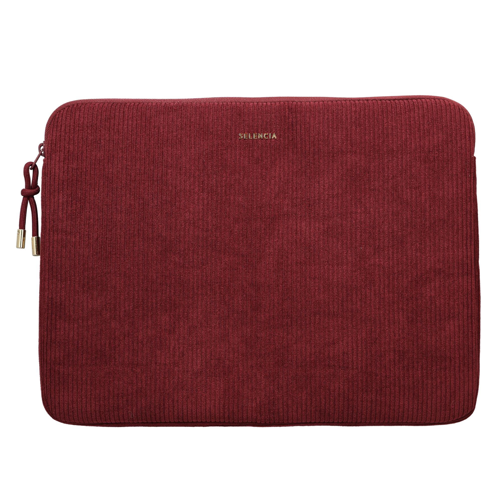 Selencia Pochette ordinateur Corduroy 13-14 pouces - Deep Burgundy