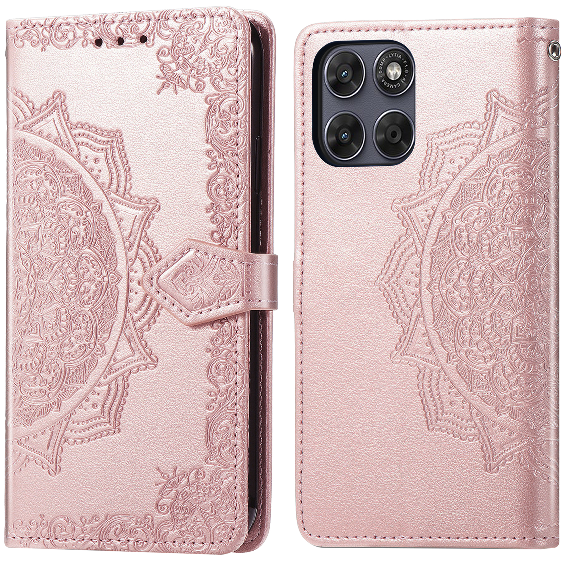 imoshion Mandala Bookcase voor de Motorola Moto G77 - Rose Gold