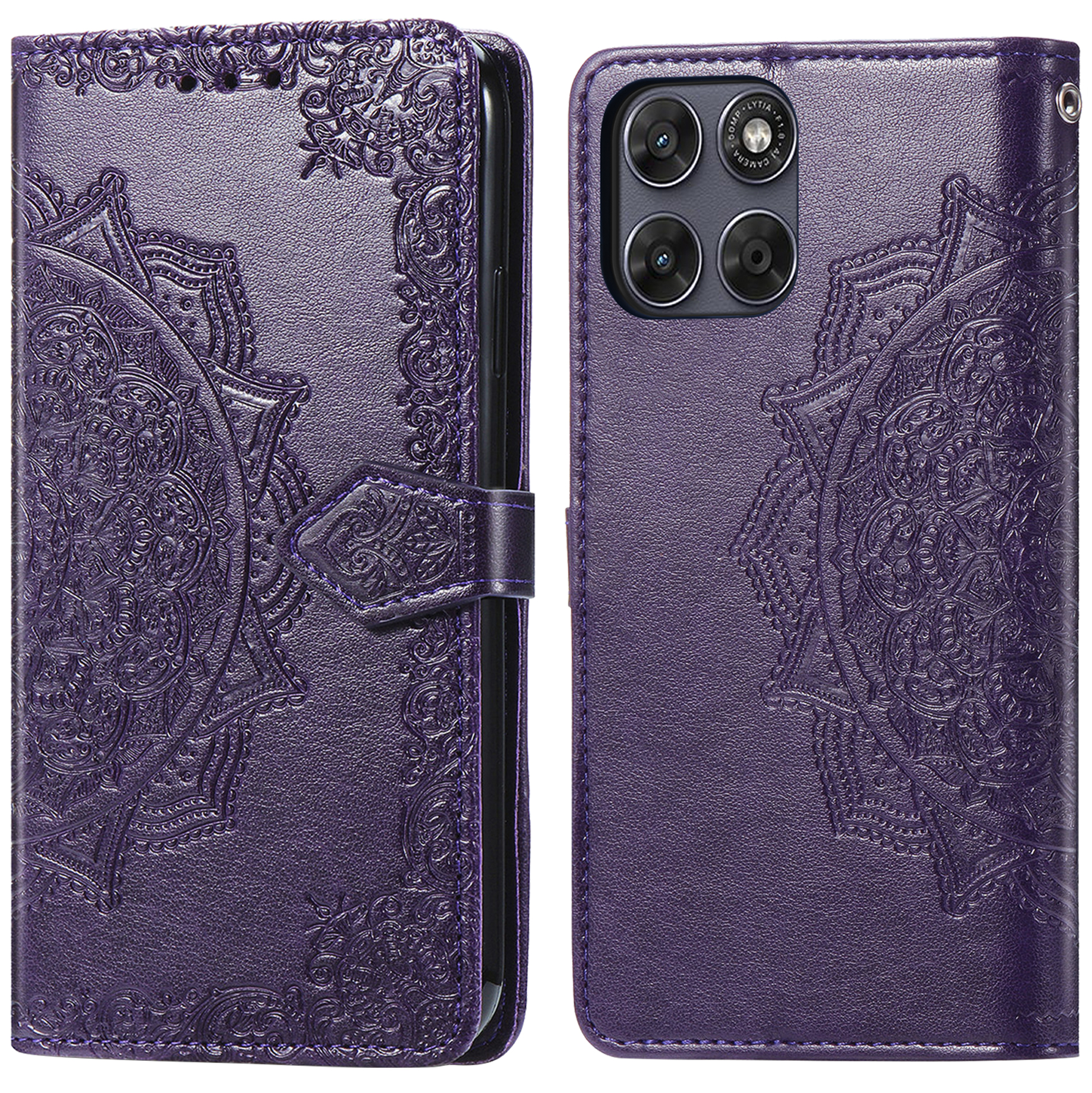 imoshion Mandala Bookcase voor de Motorola Moto G77 - Paars