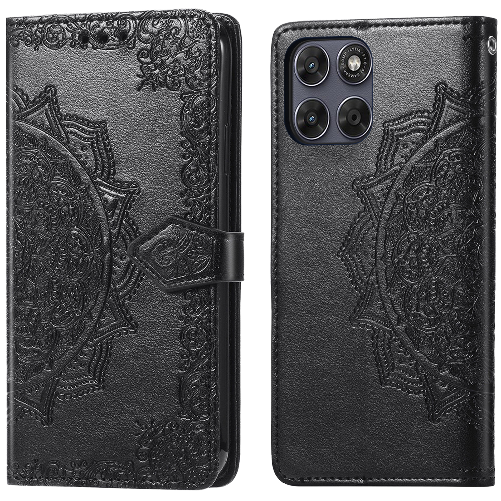 imoshion Mandala Bookcase voor de Motorola Moto G77 - Zwart