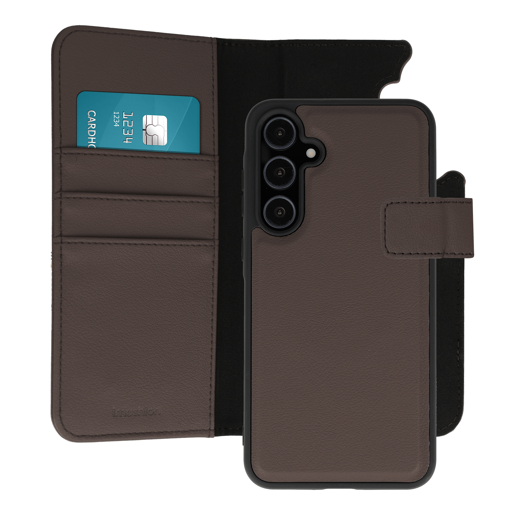 imoshion Étui portefeuille luxe 2-en-1 amovible Samsung Galaxy A55 - Marron
