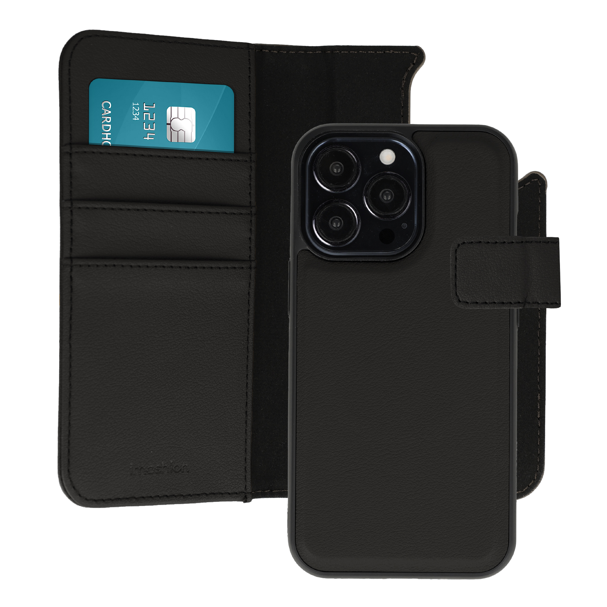 imoshion Étui portefeuille luxe 2-en-1 amovible Apple iPhone 13 Pro - Noir