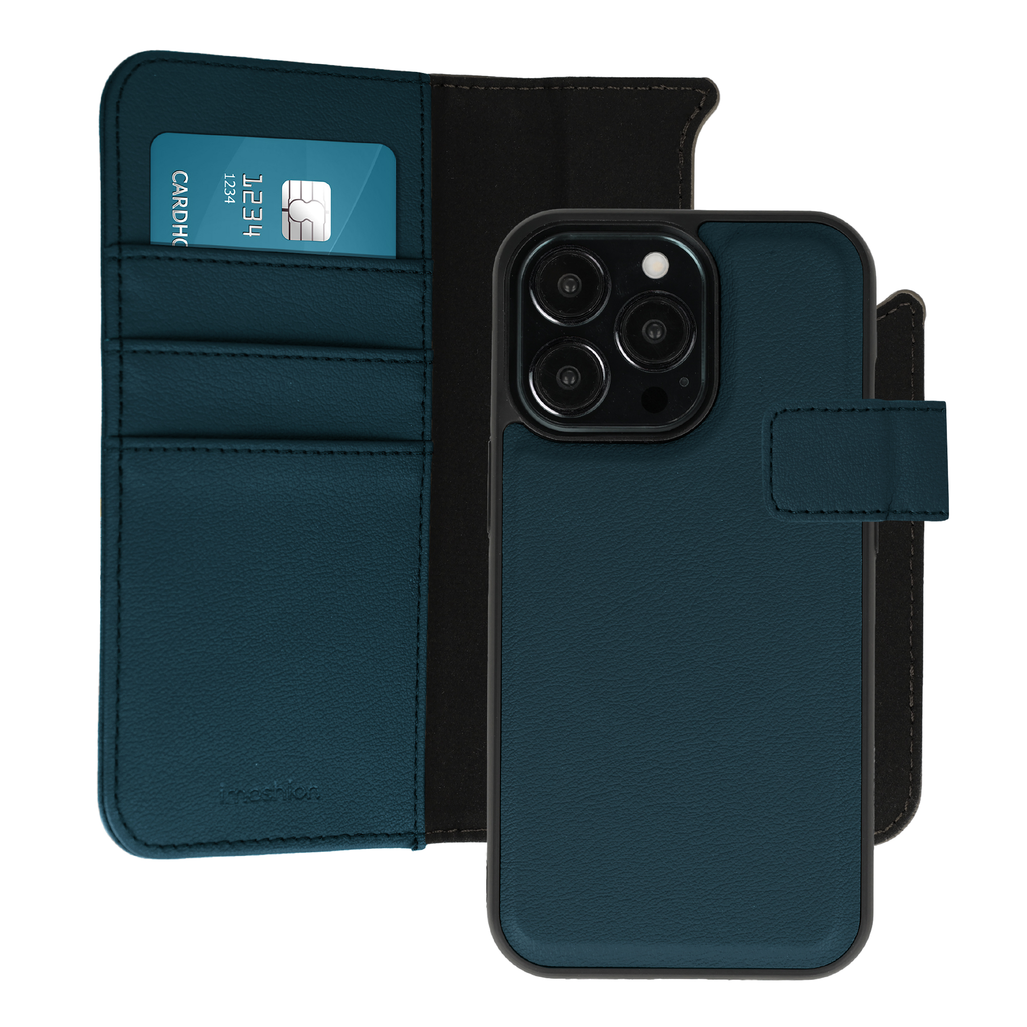 imoshion Étui portefeuille luxe 2-en-1 amovible Apple iPhone 13 Pro - Bleu