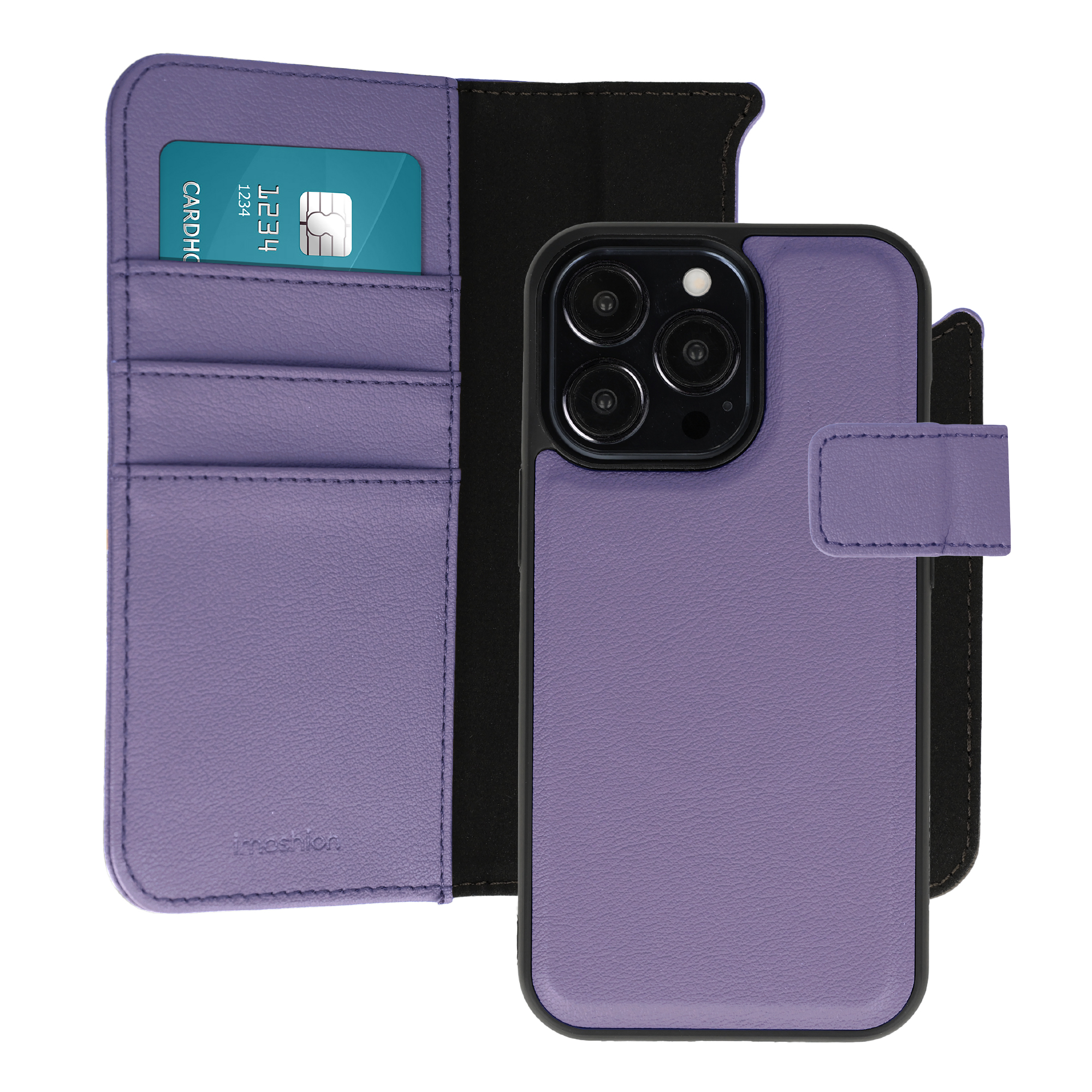 imoshion Étui portefeuille luxe 2-en-1 amovible Apple iPhone 13 Pro - Violet