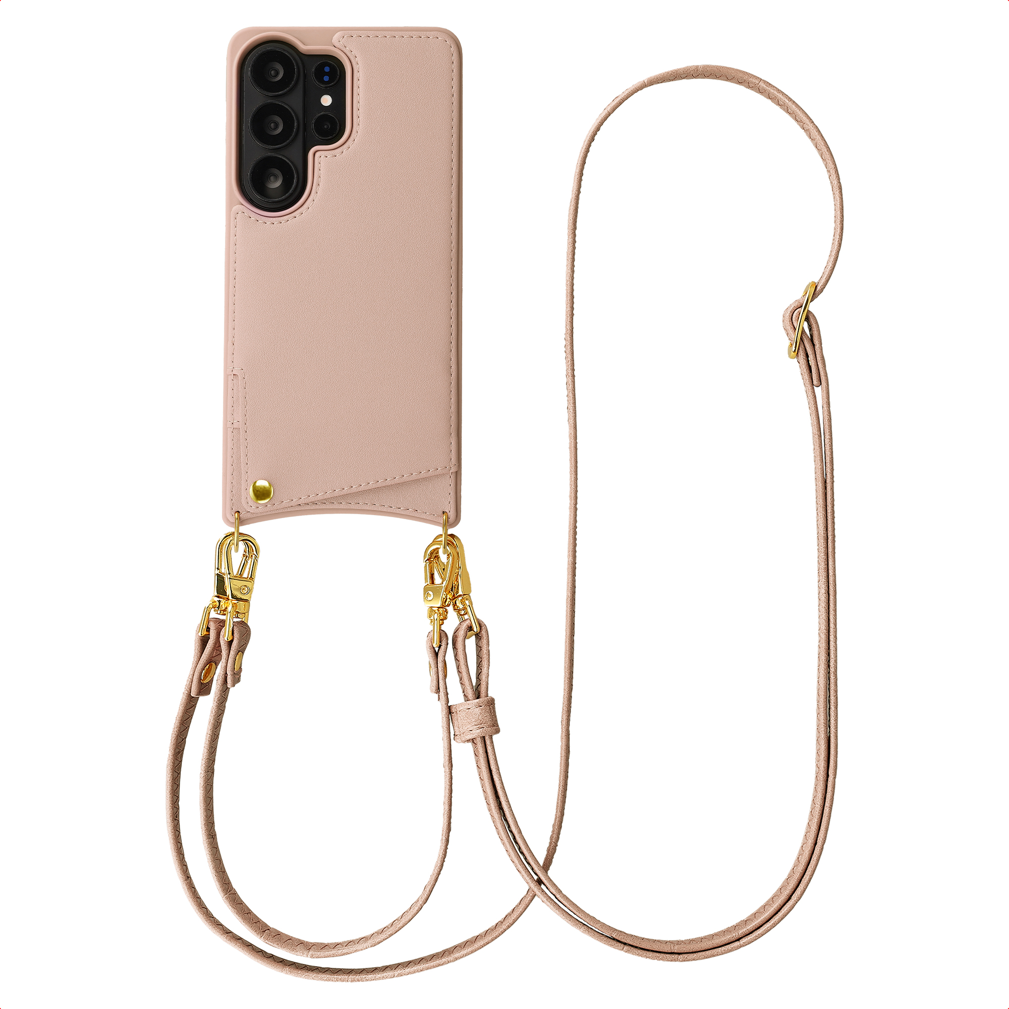 Selencia Nova Telefoonhoes met Koord en Pashouder voor de Samsung Galaxy S26 Ultra - Dusty Rose