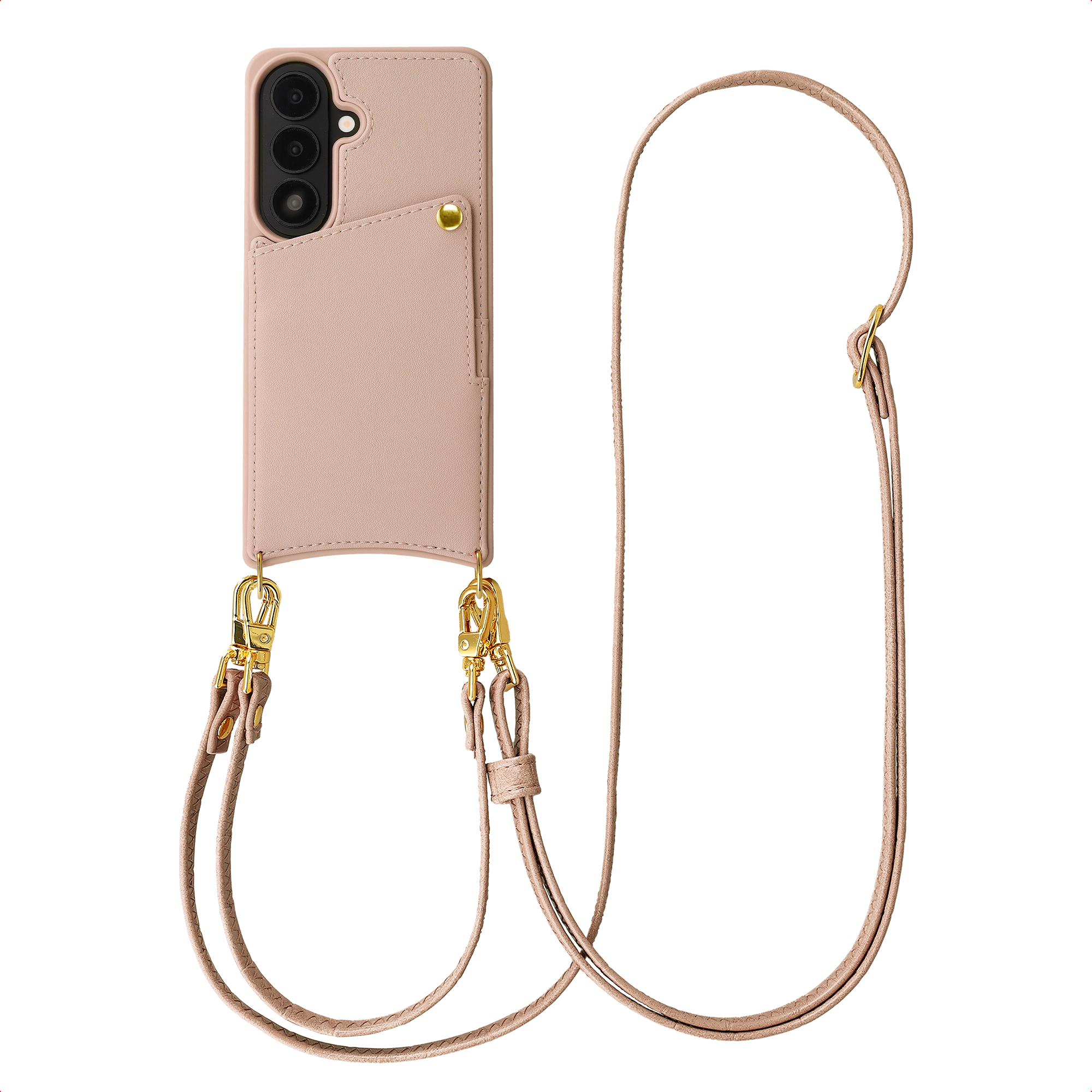 Selencia Nova Telefoonhoes met Koord en Pashouder voor de Samsung Galaxy S26 - Dusty Rose