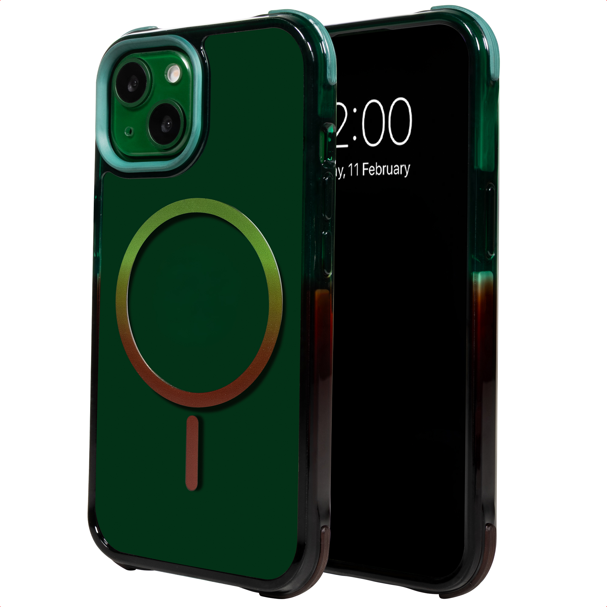 Selencia Coque arrière MagSafe Gradient Apple iPhone 14 / 13 - Vert / Brun