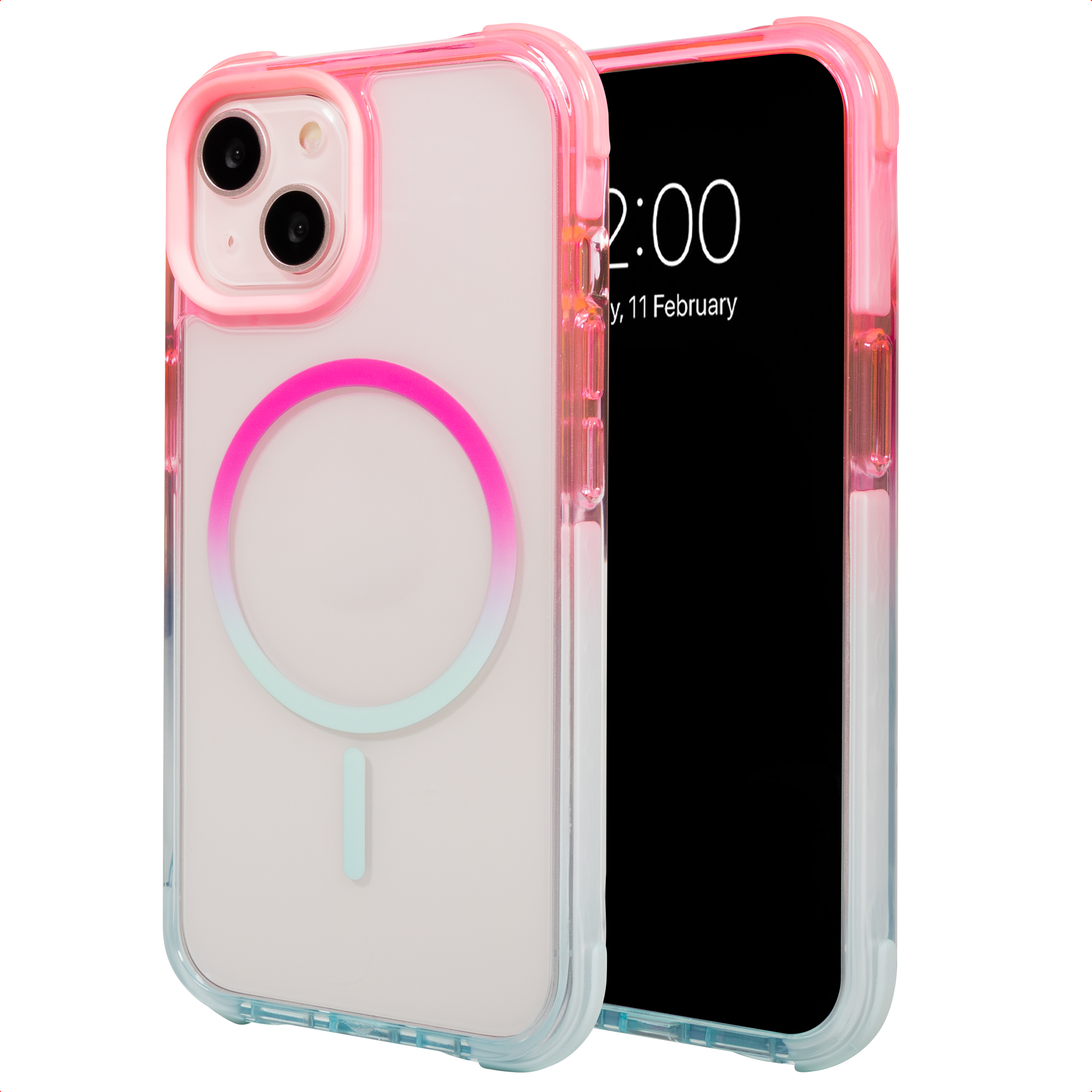 Selencia Coque arrière MagSafe Gradient Apple iPhone 14 / 13 - Rose / Bleu