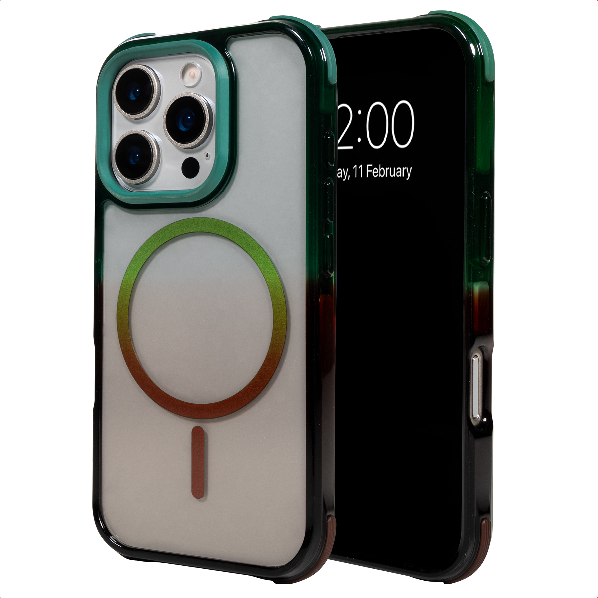 Selencia Coque arrière MagSafe Gradient Apple iPhone 16 Pro - Vert / Brun