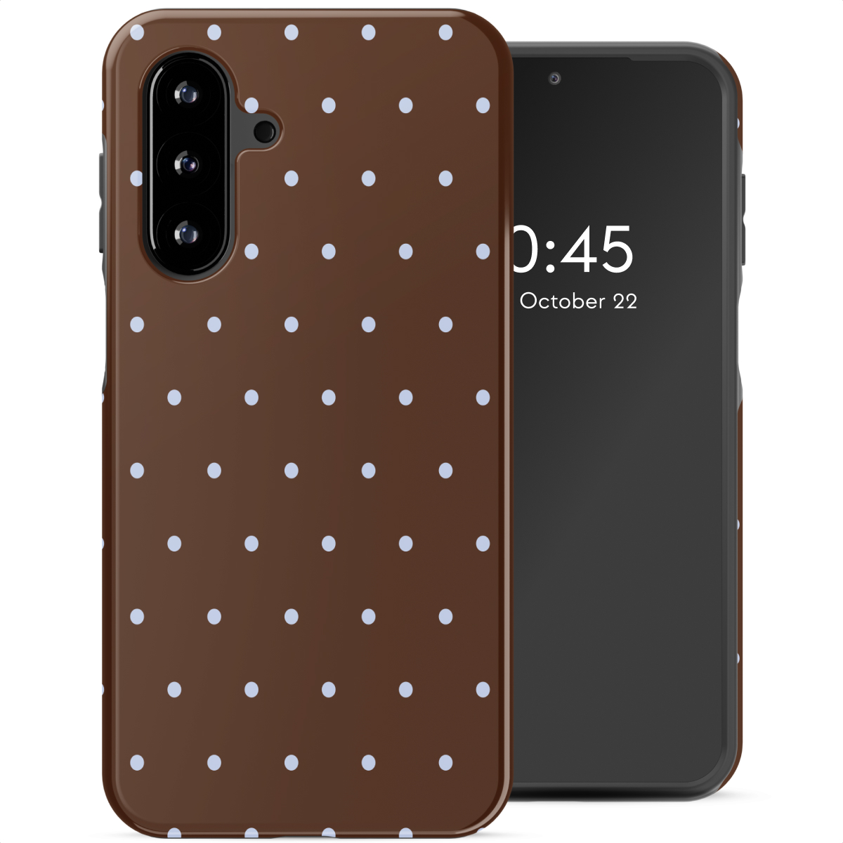 Selencia Vivid Backcover voor de Samsung Galaxy A17 (5G) / (4G) - Happy Dots Chocolate