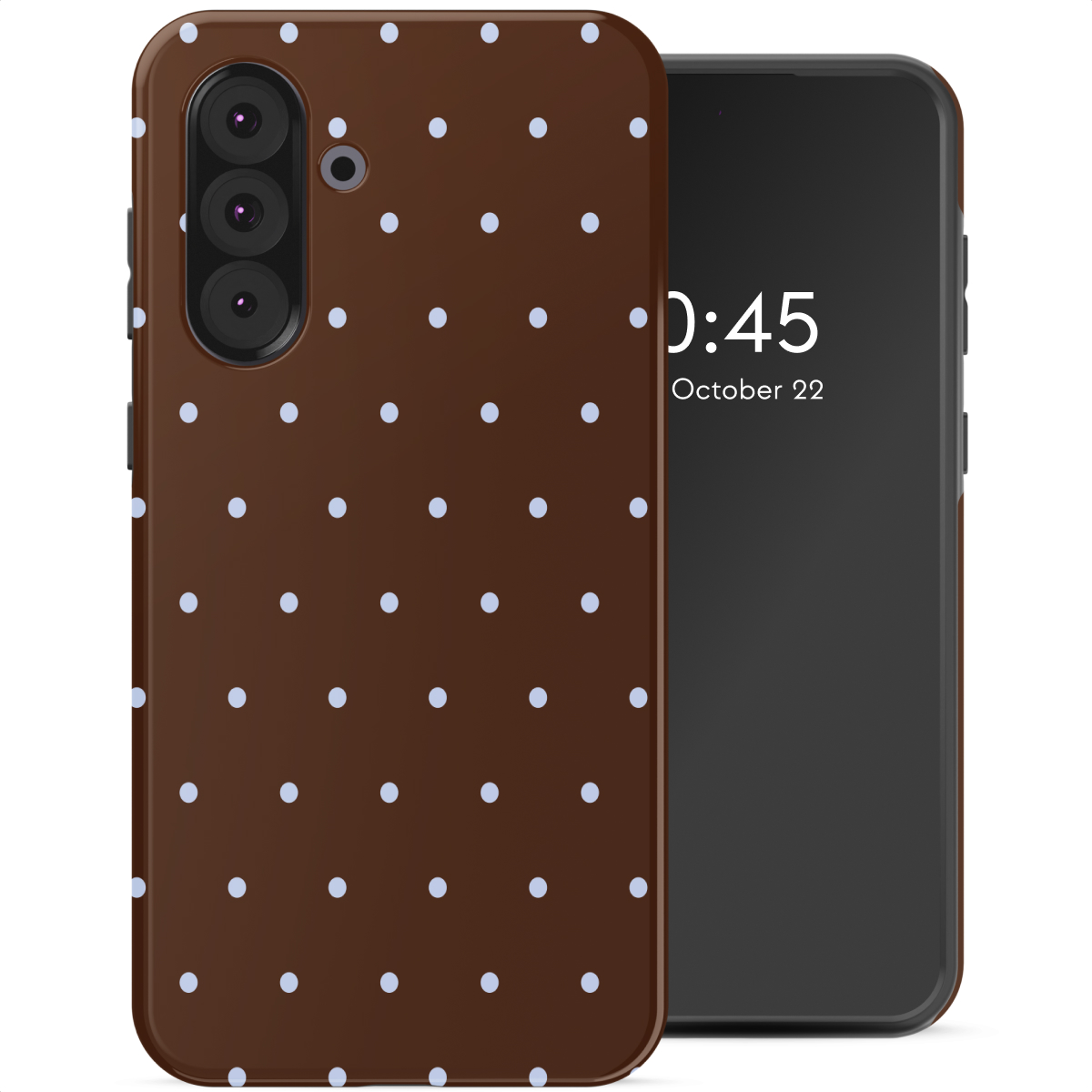 Selencia Vivid Backcover voor de Samsung Galaxy A36 / A56 - Happy Dots Chocolate
