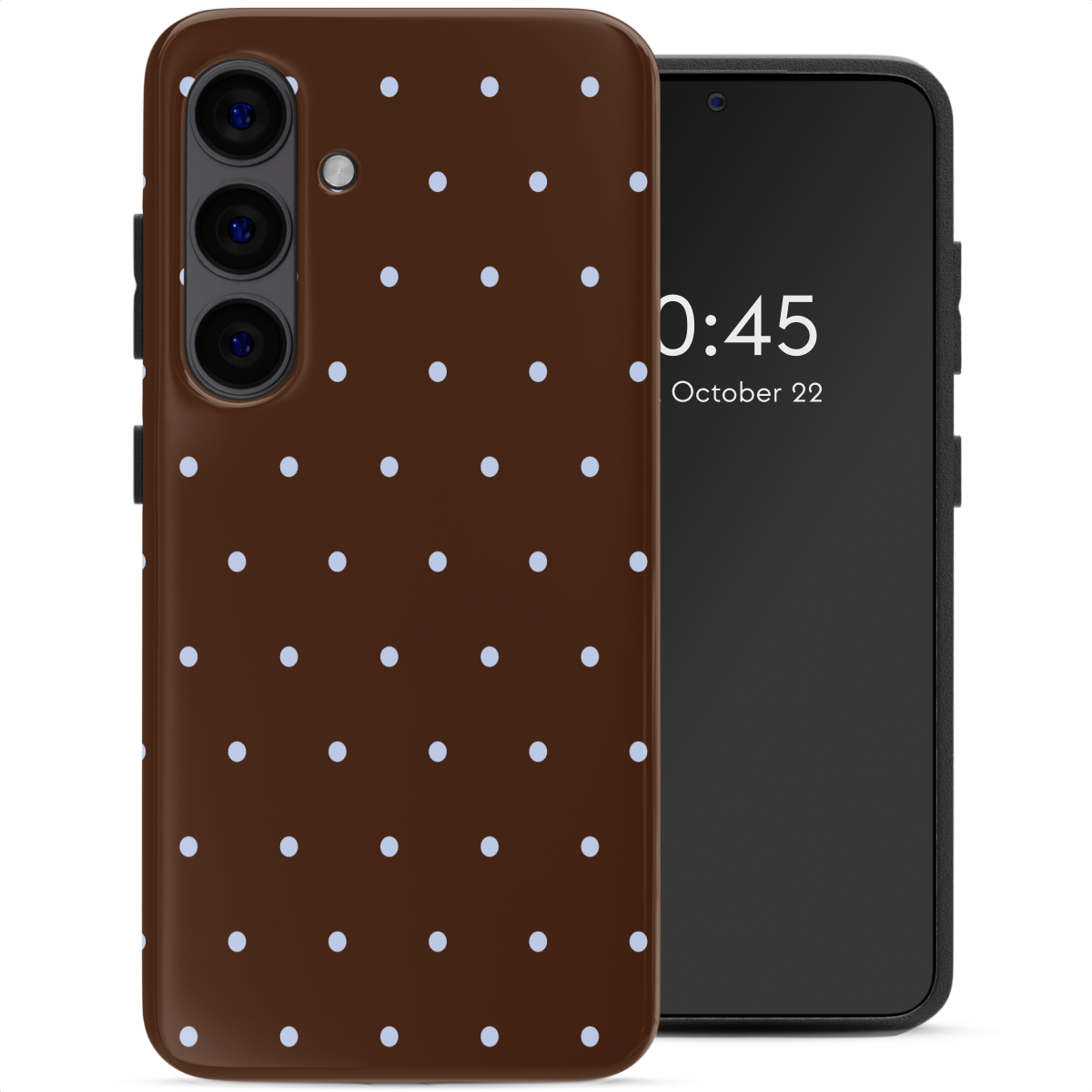 Selencia Vivid Backcover met MagSafe voor de Samsung Galaxy S24 - Happy Dots Chocolate