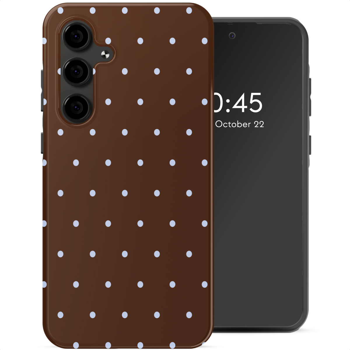 Selencia Vivid Backcover voor de Samsung Galaxy S24 FE - Happy Dots Chocolate