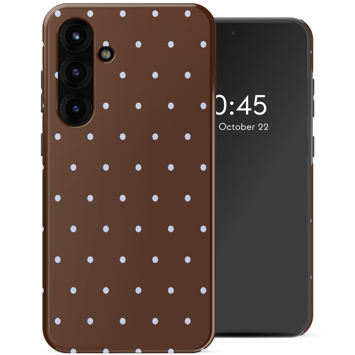 Selencia Vivid Backcover voor de Samsung Galaxy S25 FE - Happy Dots Chocolate