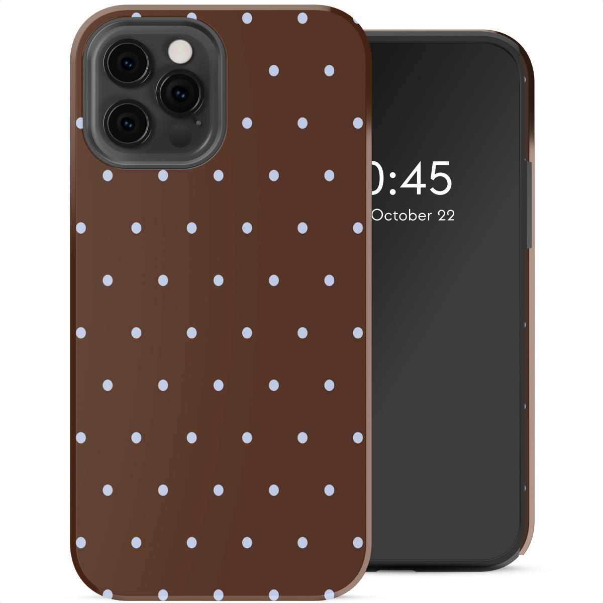 Selencia Vivid Backcover voor de Apple iPhone 12 (Pro) - Happy Dots Chocolate