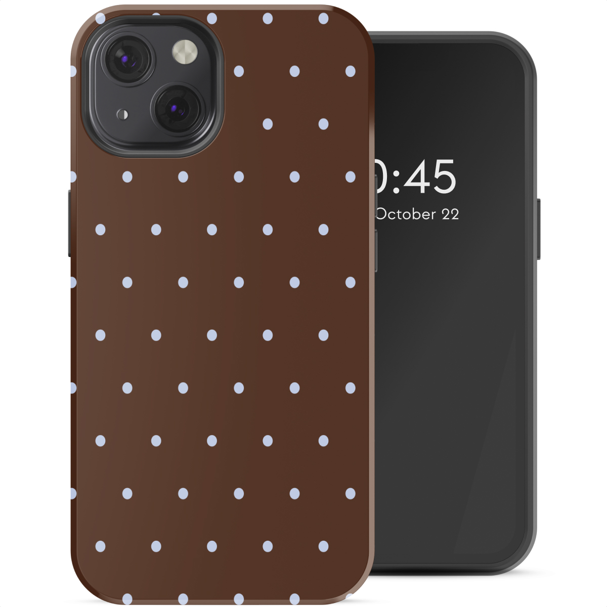 Selencia Vivid Backcover met MagSafe voor de Apple iPhone 13 - Happy Dots Chocolate