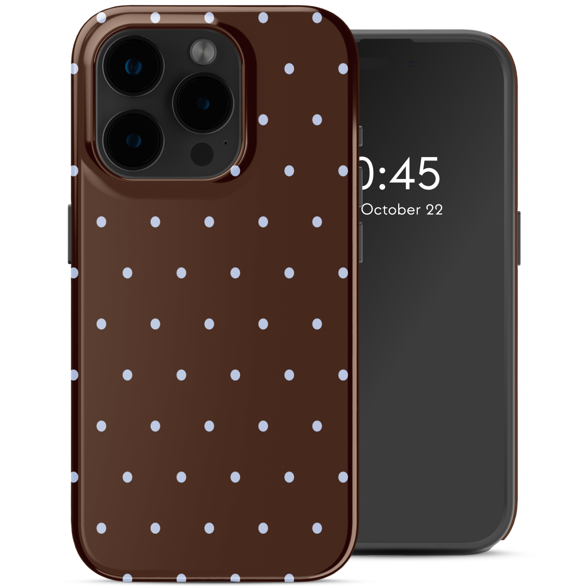 Selencia Vivid Backcover voor de Apple iPhone 15 Pro - Happy Dots Chocolate