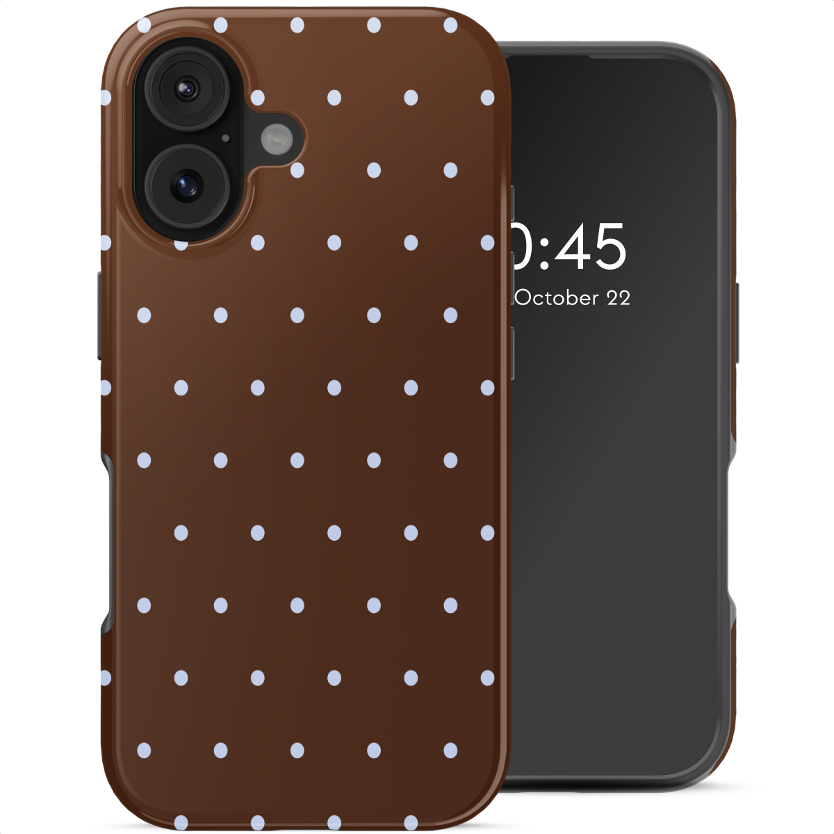 Selencia Vivid Backcover voor de Apple iPhone 17 - Happy Dots Chocolate
