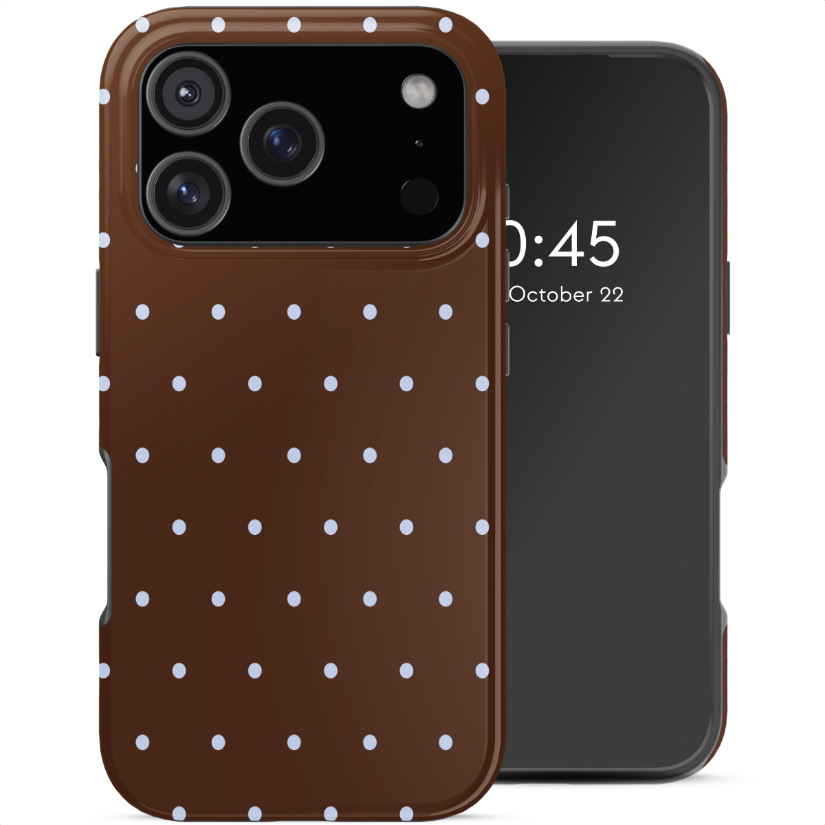 Selencia Vivid Backcover voor de Apple iPhone 17 Pro - Happy Dots Chocolate