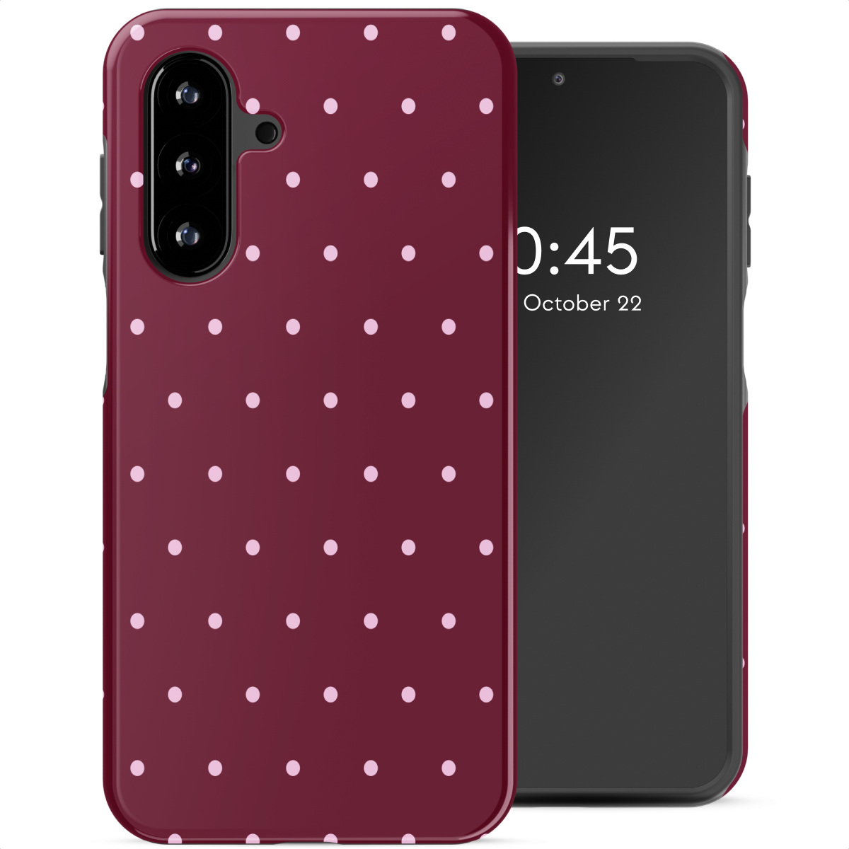 Selencia Vivid Backcover voor de Samsung Galaxy A17 (5G) / (4G) - Happy Dots Burgundy