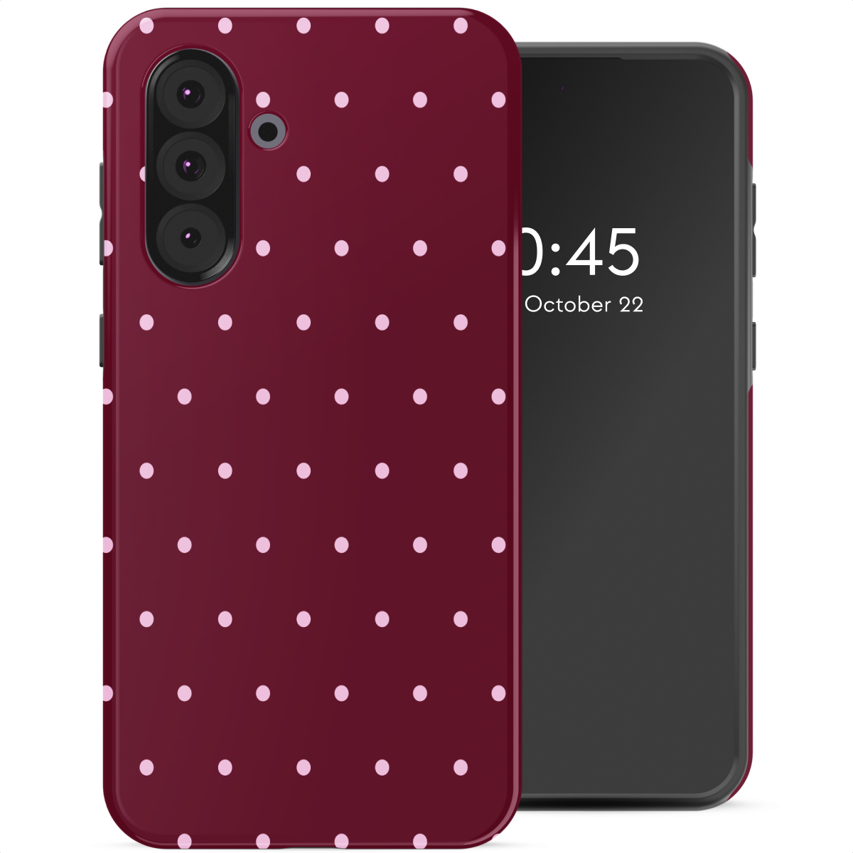 Selencia Vivid Backcover voor de Samsung Galaxy A36 / A56 - Happy Dots Burgundy