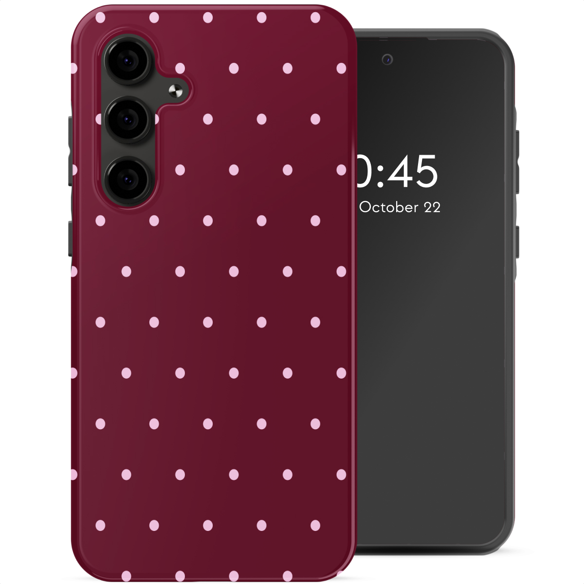 Selencia Vivid Backcover voor de Samsung Galaxy S24 FE - Happy Dots Burgundy