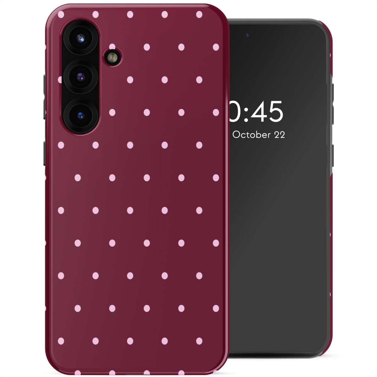 Selencia Vivid Backcover voor de Samsung Galaxy S25 FE - Happy Dots Burgundy