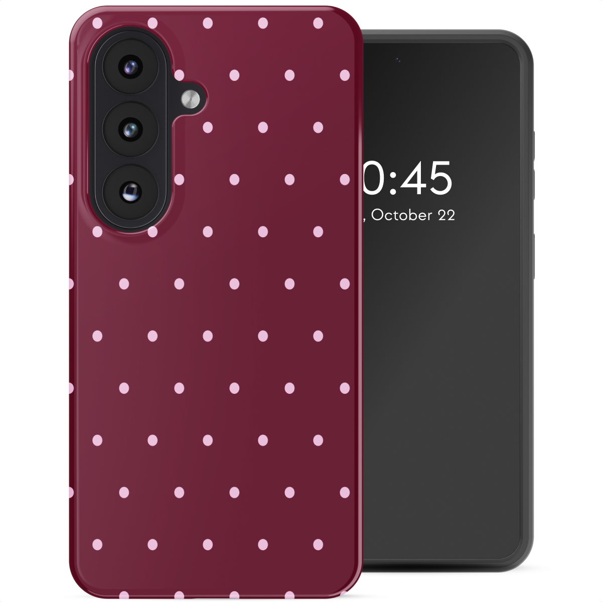 Selencia Vivid Backcover met MagSafe voor de Samsung Galaxy S26 - Happy Dots Burgundy