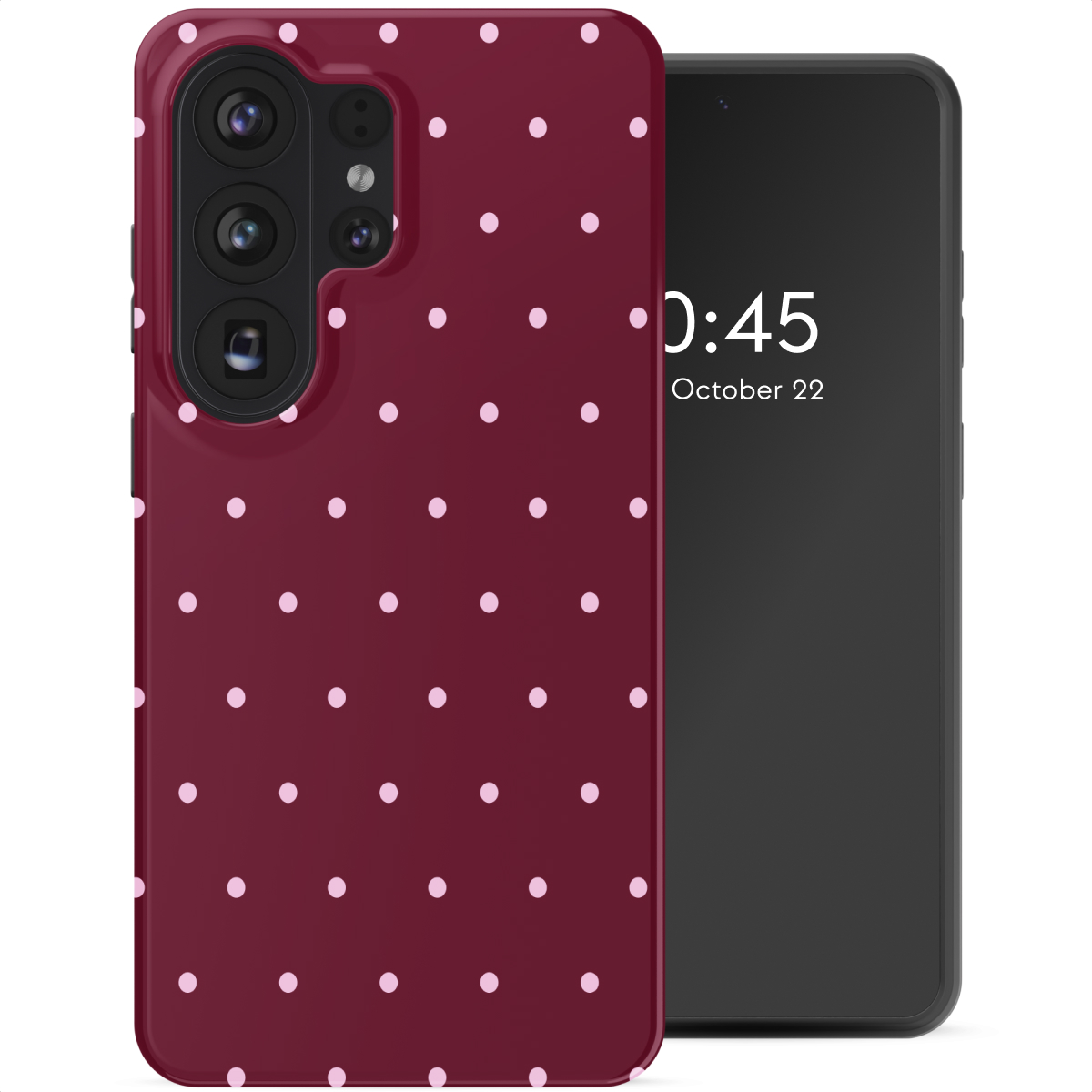 Selencia Vivid Backcover met MagSafe voor de Samsung Galaxy S26 Ultra - Happy Dots Burgundy
