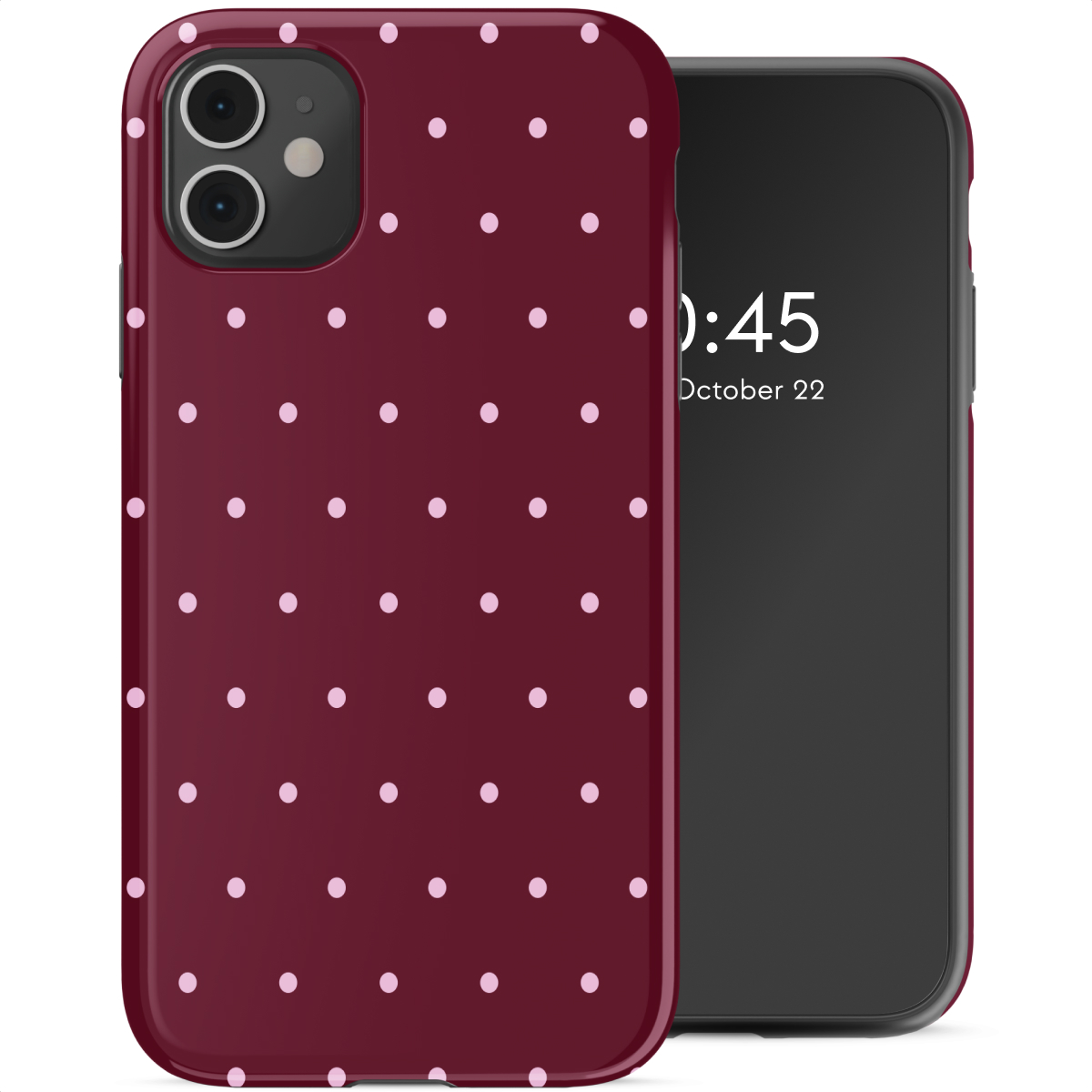 Selencia Vivid Backcover voor de Apple iPhone 11 - Happy Dots Burgundy
