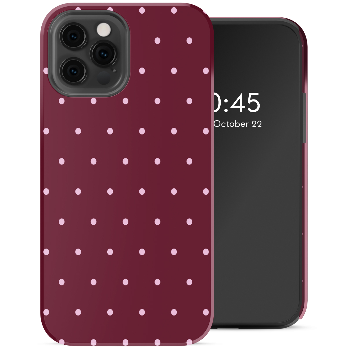 Selencia Vivid Backcover voor de Apple iPhone 12 (Pro) - Happy Dots Burgundy