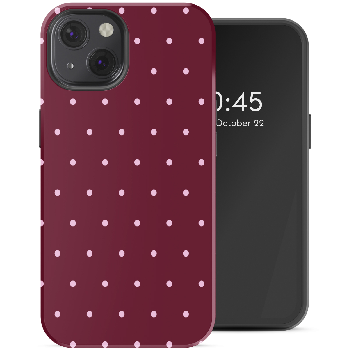 Selencia Vivid Backcover voor de Apple iPhone 13 - Happy Dots Burgundy