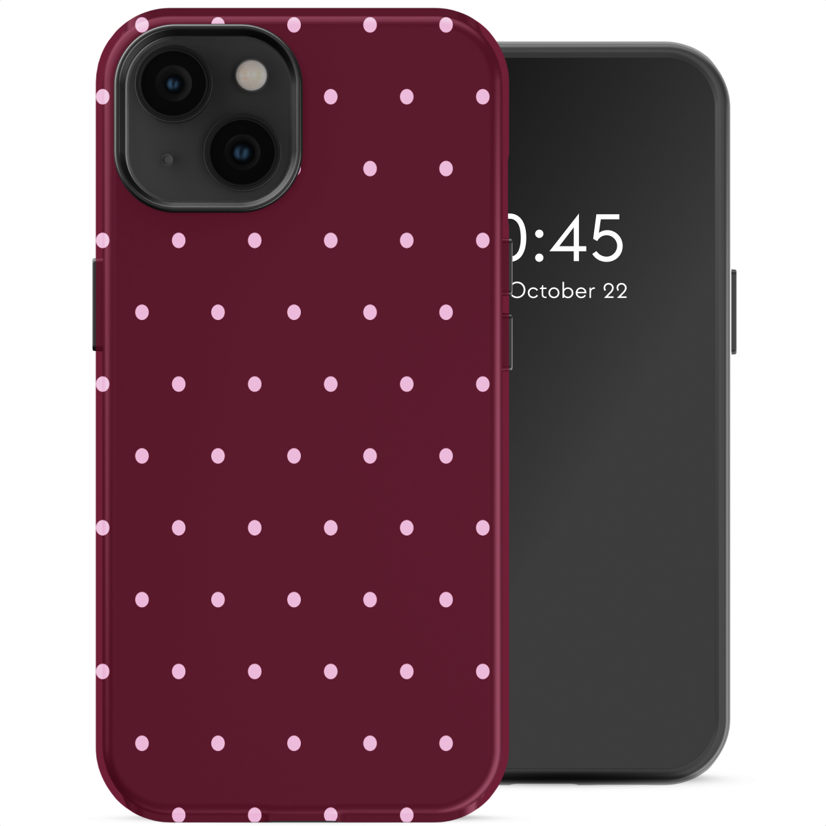 Selencia Vivid Backcover voor de Apple iPhone 14 - Happy Dots Burgundy