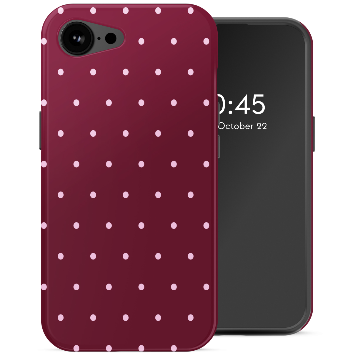 Selencia Vivid Backcover met MagSafe voor de Apple iPhone 17e / 16e - Happy Dots Burgundy