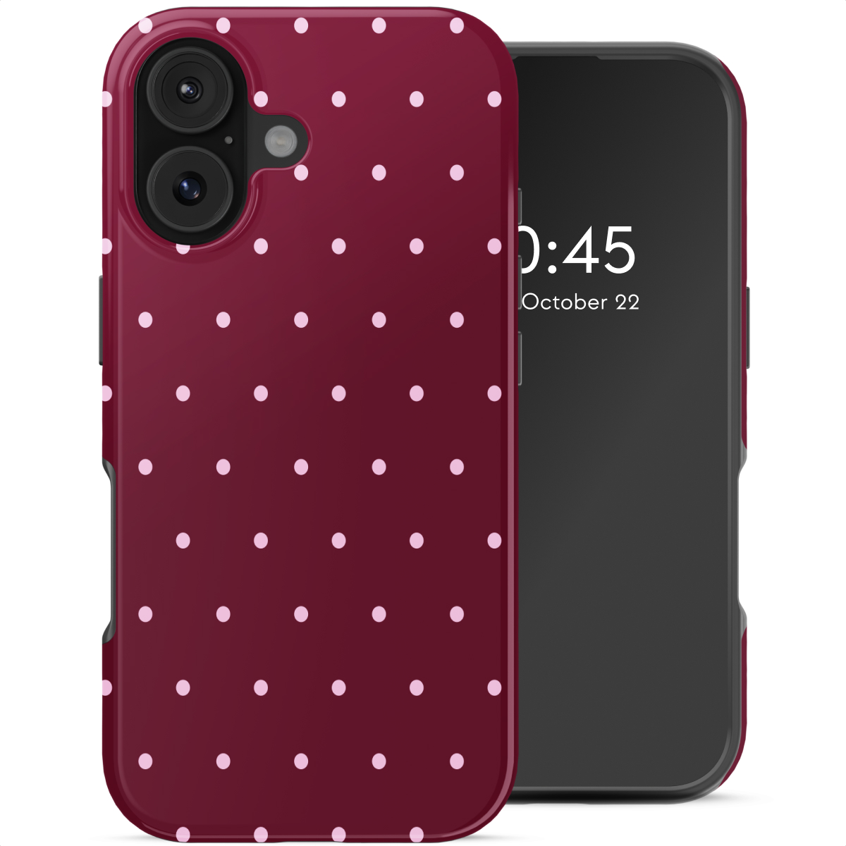 Selencia Vivid Backcover met MagSafe voor de Apple iPhone 17 - Happy Dots Burgundy