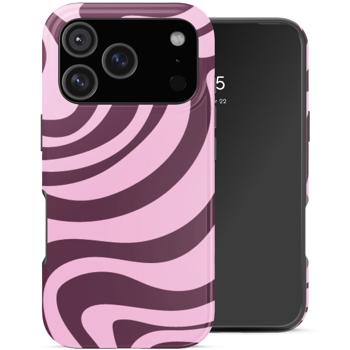 Selencia Vivid Backcover voor de Apple iPhone 18 Pro - Wavy Swirl Pink Plum