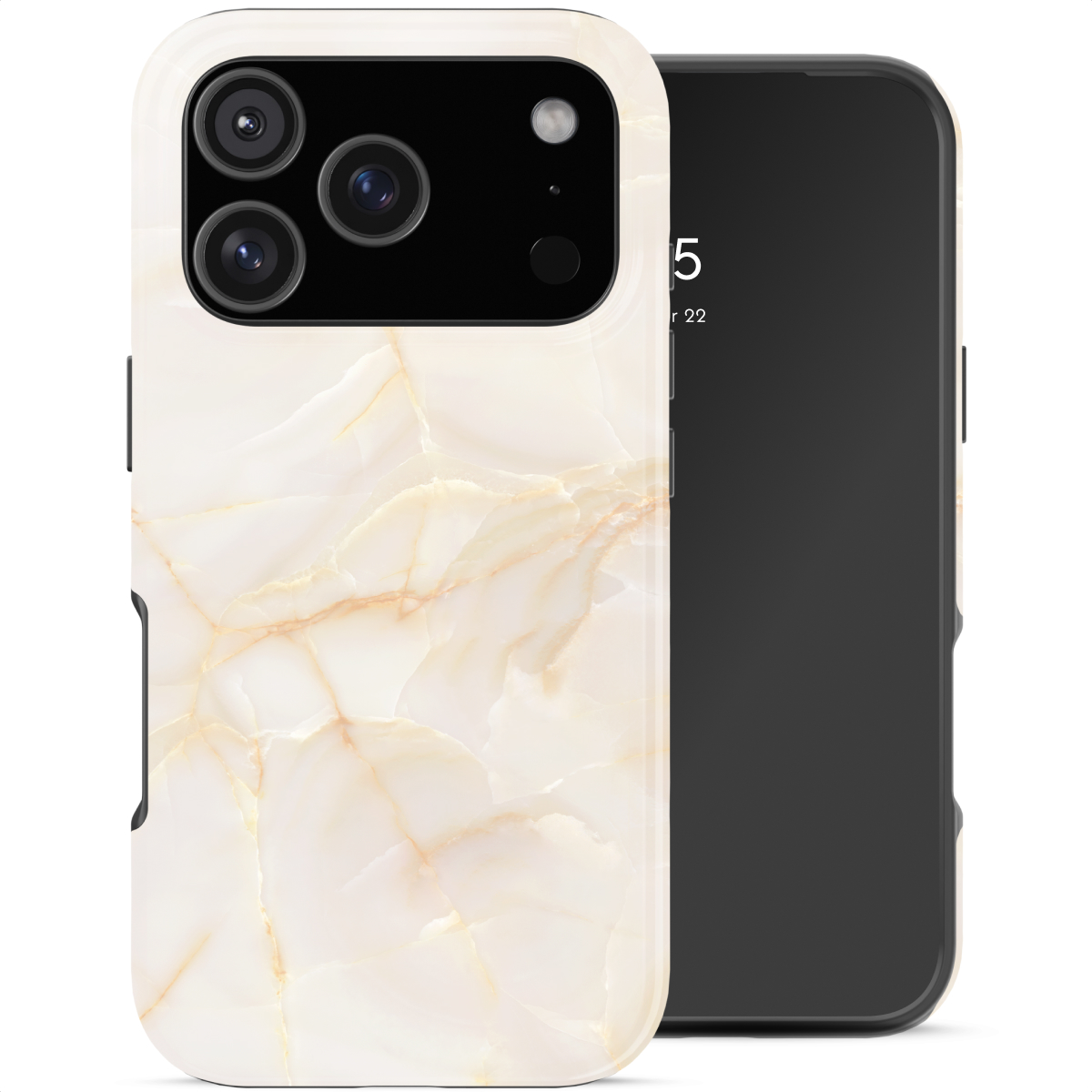 Selencia Vivid Backcover voor de Apple iPhone 18 Pro - Golden Beige Marble