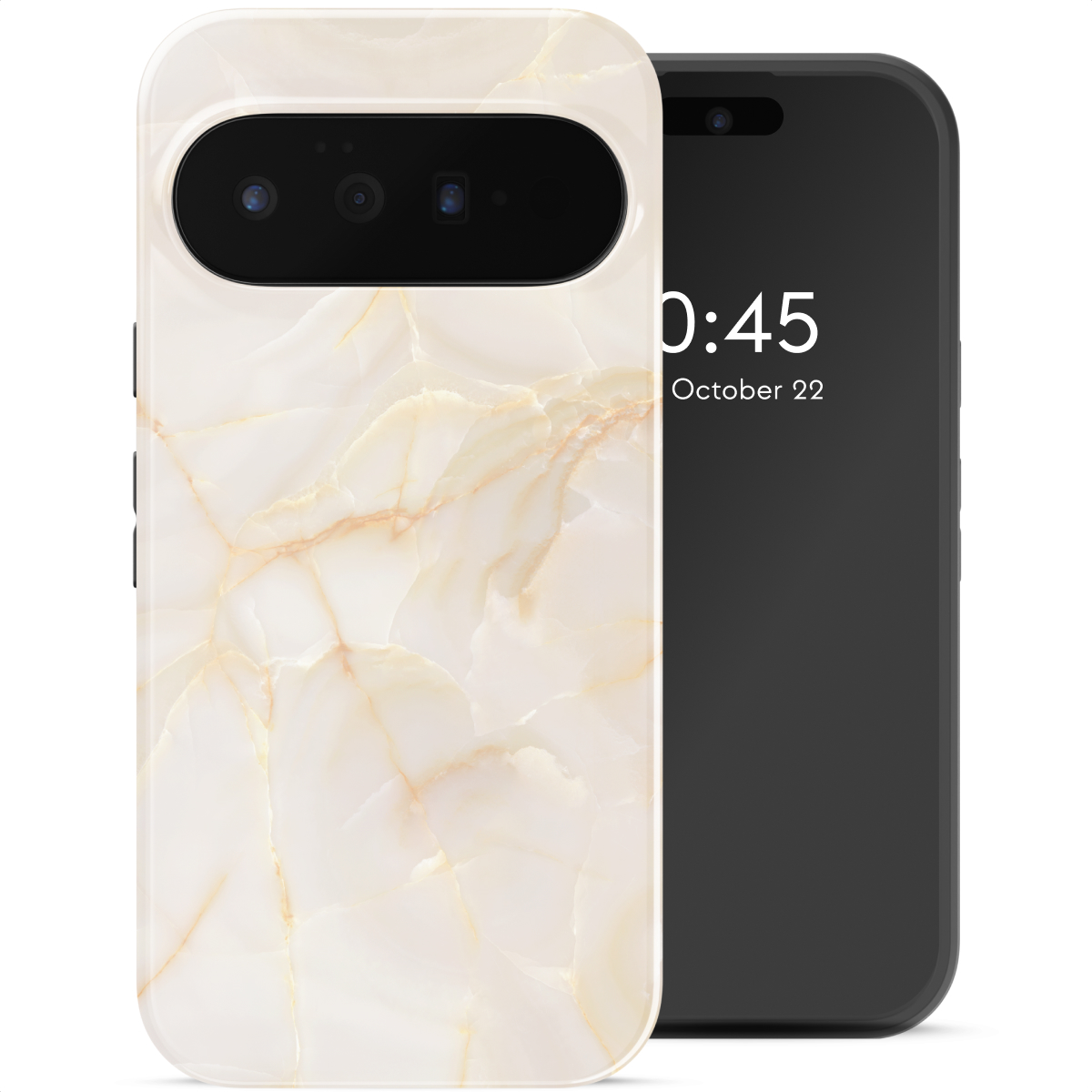 Selencia Vivid Backcover met MagSafe voor de Google Pixel 11 - Golden Beige Marble