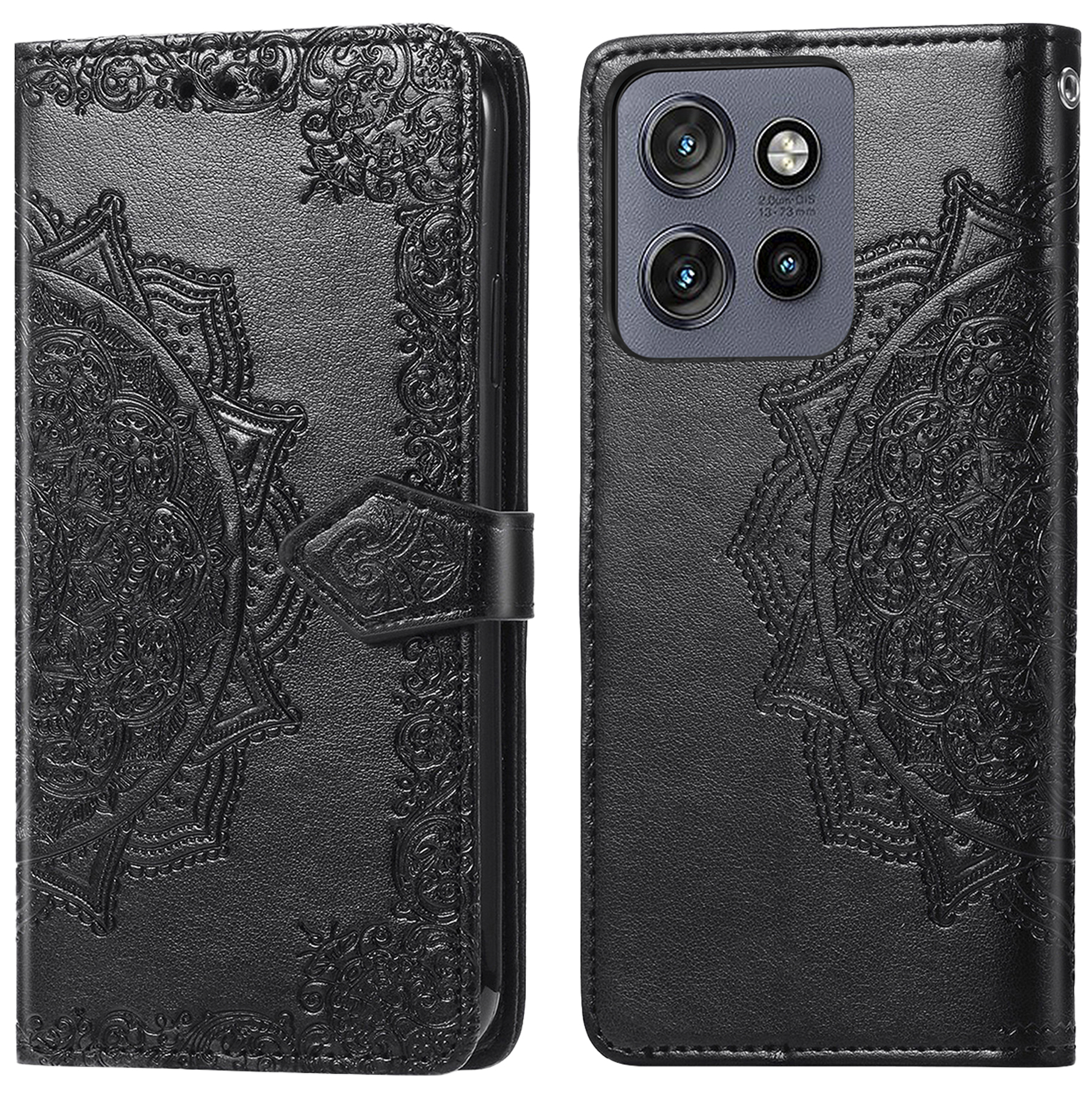 imoshion Mandala Bookcase voor de Motorola Thinkphone 25 / Edge 50 Neo / Edge 60 Neo - Zwart