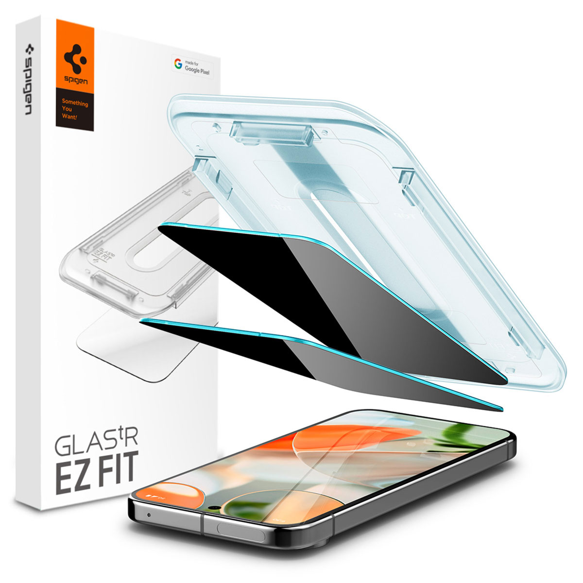 Spigen GLAStR Privacy EZ Fit Screenprotector + Applicator - 2-pack voor de Google Pixel 9 / 9 Pro / 10 / 10 Pro