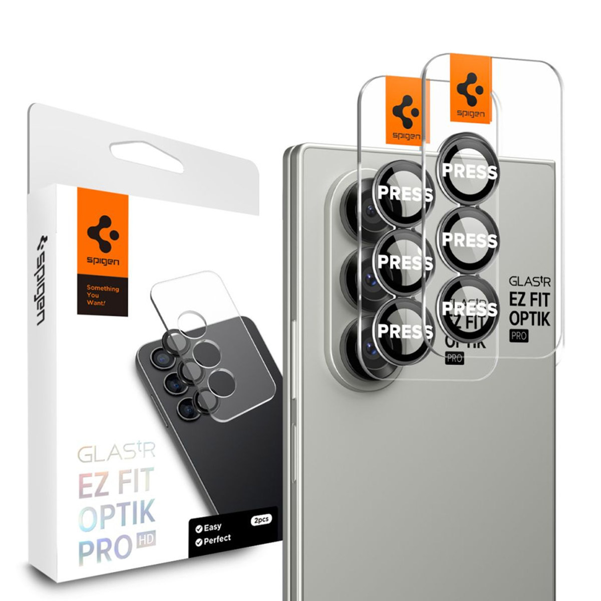Spigen Optik Pro EZ Fit Lens Protector - Cameralens bescherming (2-pack) voor de Samsung Galaxy Z Fold 7 - Zwart