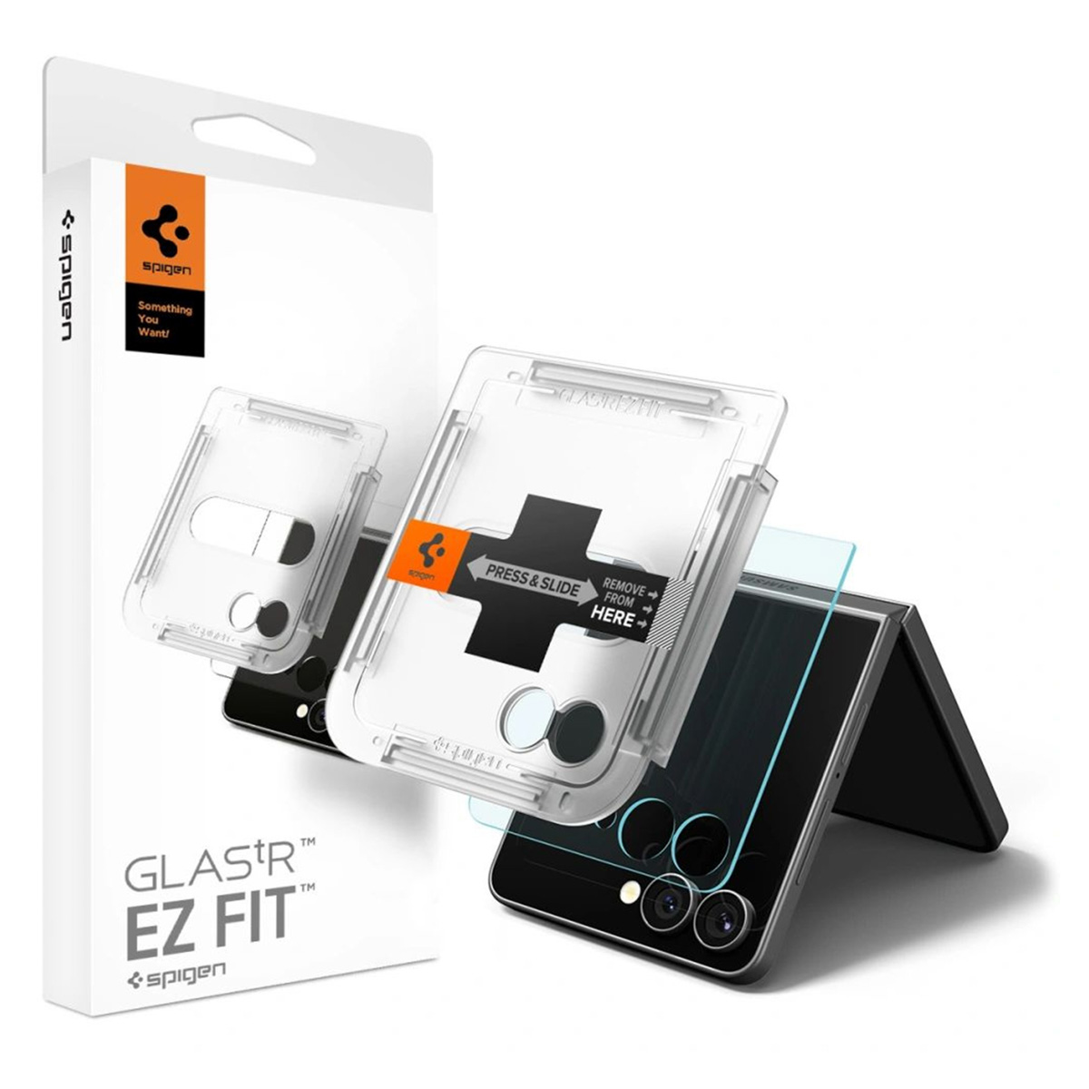 Spigen EZ Fit Glas.tR met Applicator - 1 pack voor de Samsung Galaxy Z Flip 7