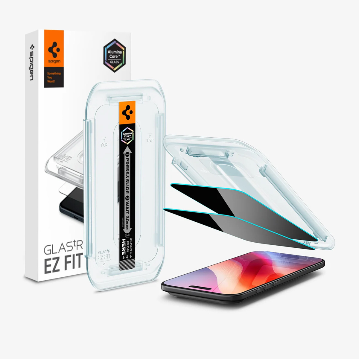 Spigen GLAStR Privacy EZ Fit Screenprotector + Applicator - 2-pack voor de Apple iPhone Air