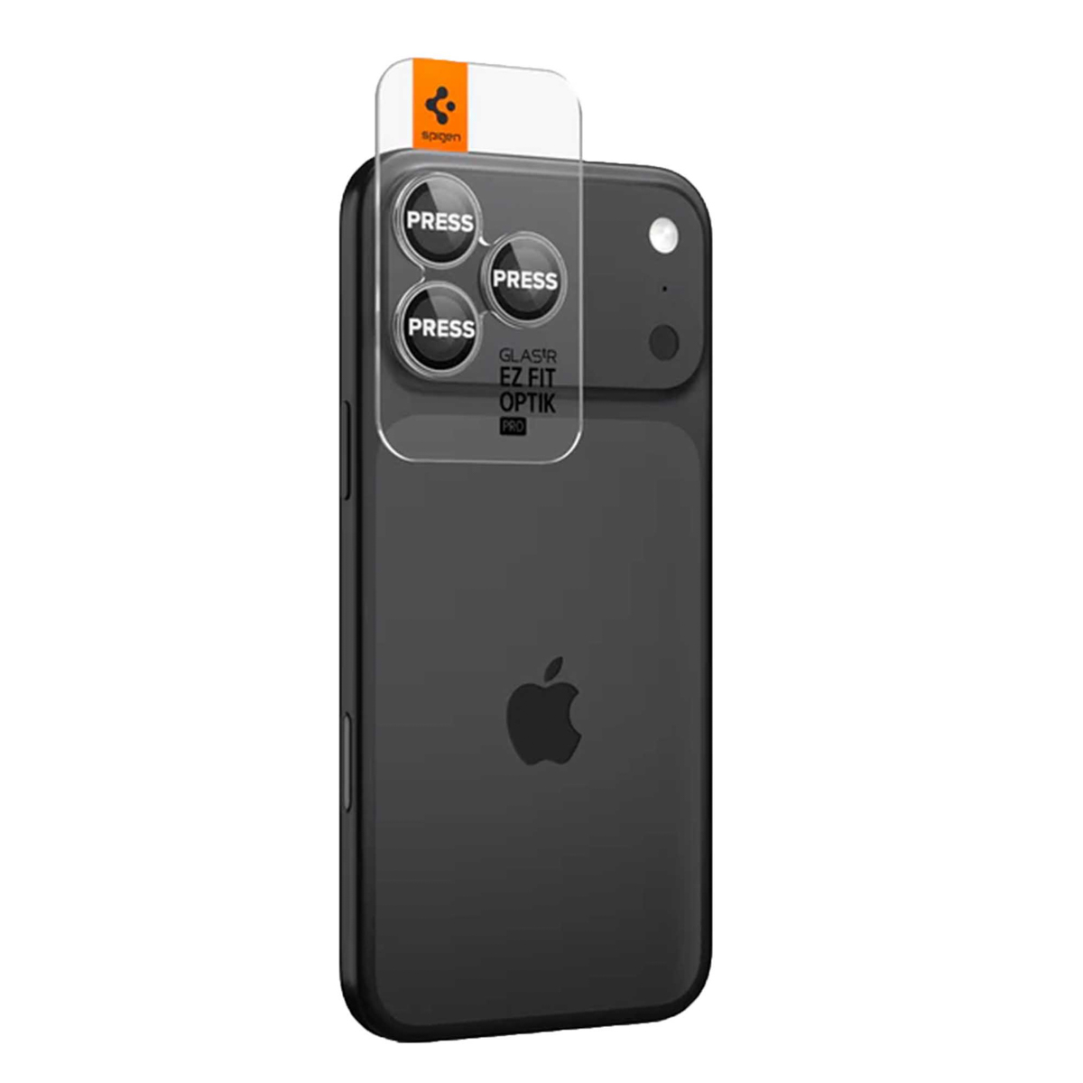Spigen Optik Pro EZ Fit Lens Protector - Cameralens bescherming (2-pack) voor de Apple iPhone 17 Pro (Max) / 16 Pro (Max) / 15 Pro (Max) / 14 Pro (Max) - Grijs