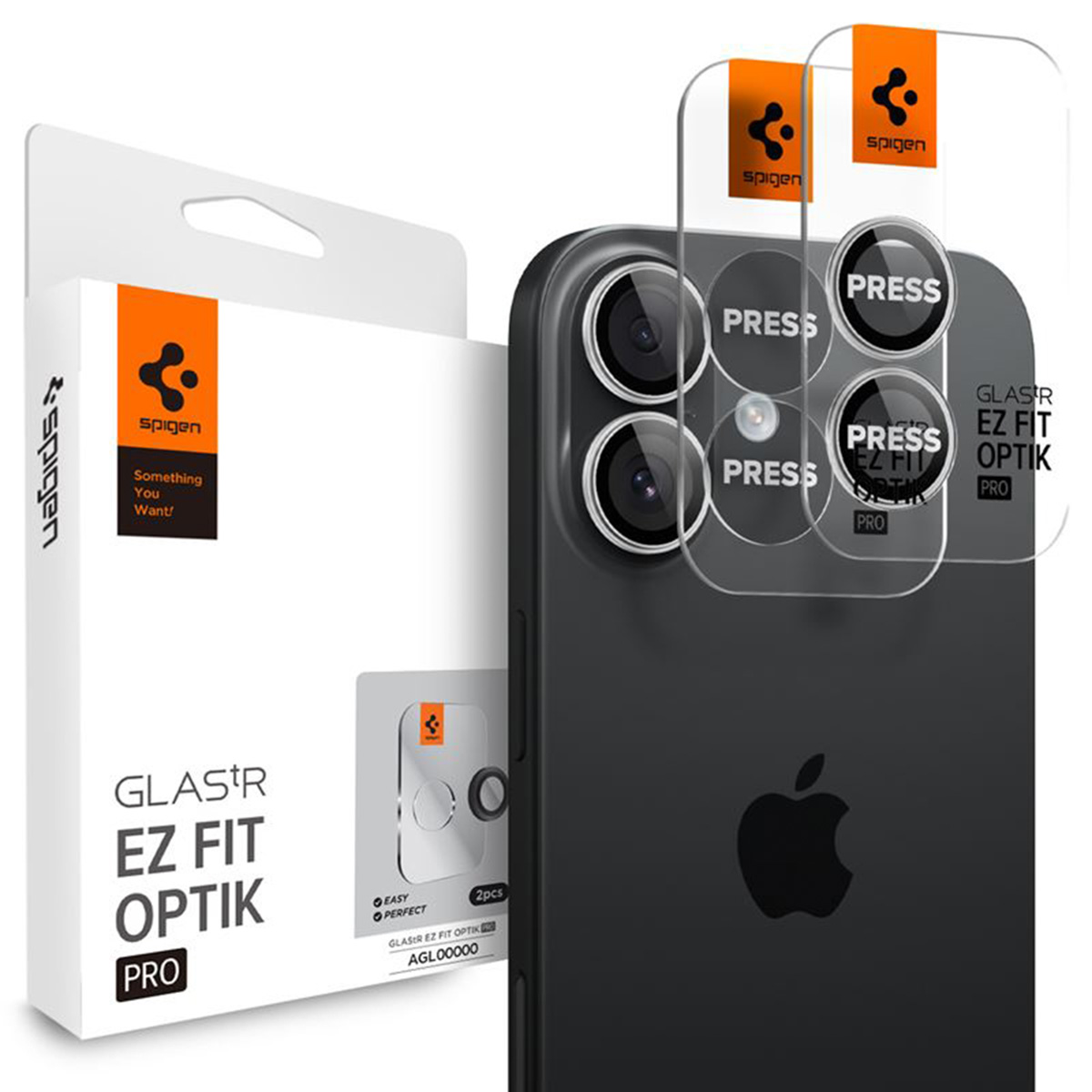 Spigen Optik Pro EZ Fit Lens Protector - Cameralens bescherming (2-pack) voor de Apple iPhone 17 / 16 Plus - Zilver