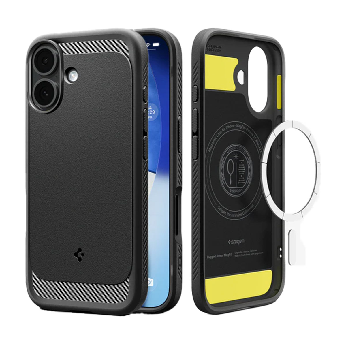 Spigen Rugged Armor Backcover MagSafe voor de Apple iPhone 17 - Matte Black
